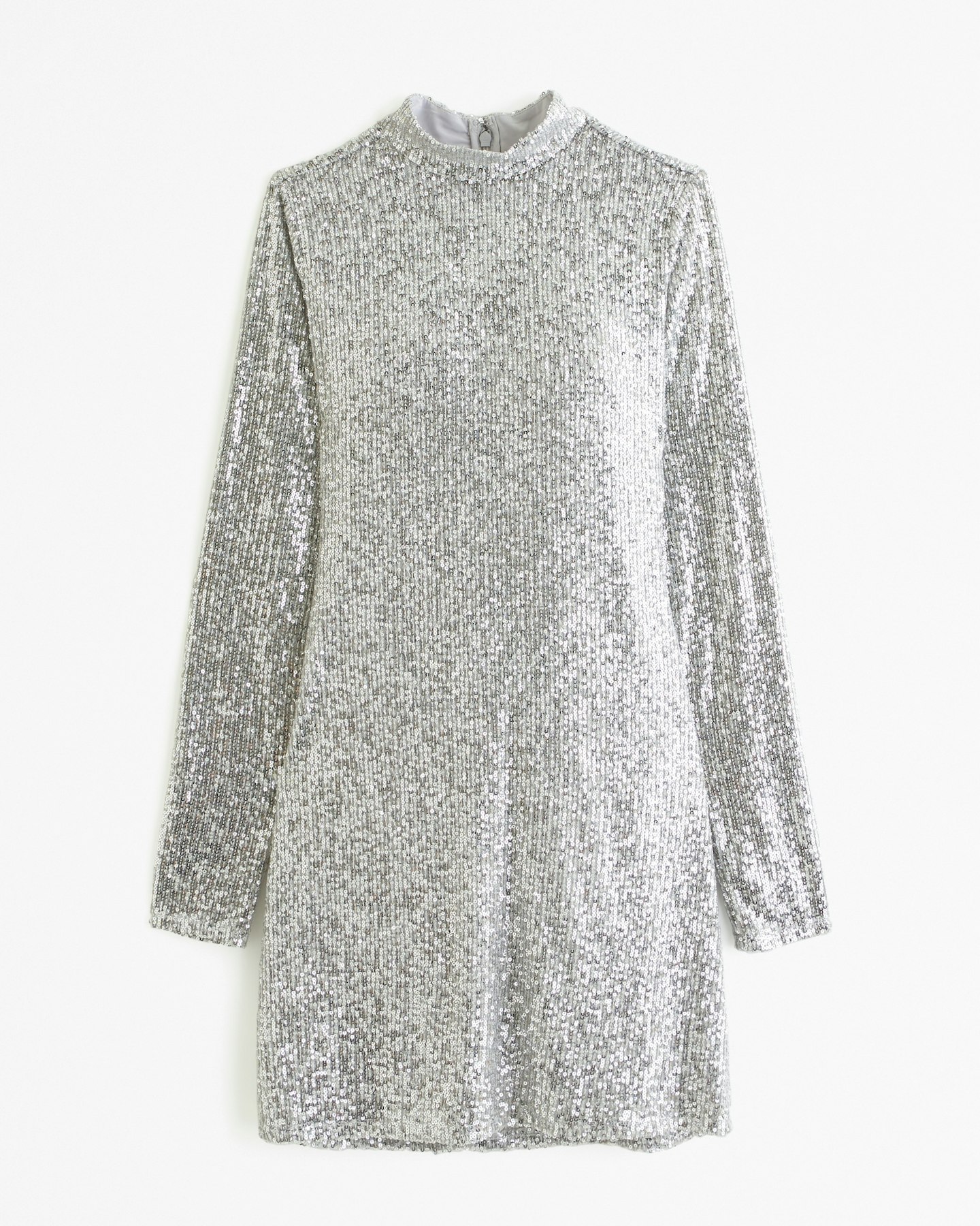 Abercrombie & Fitch, Long-Sleeve Sequin Mock-Neck Mini Dress