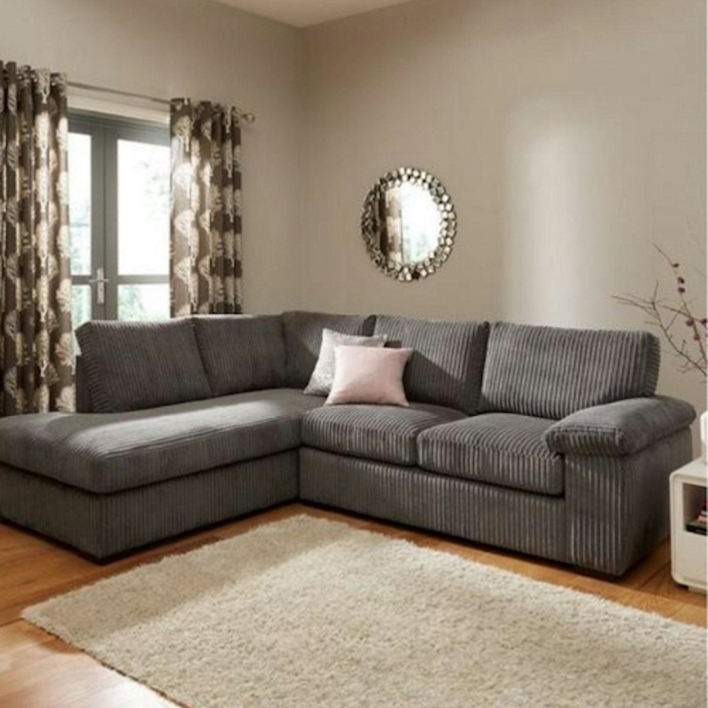 Very Home Amalfi Left Hand Standard Back Fabric Corner Chaise Sofa - FSC® Certified