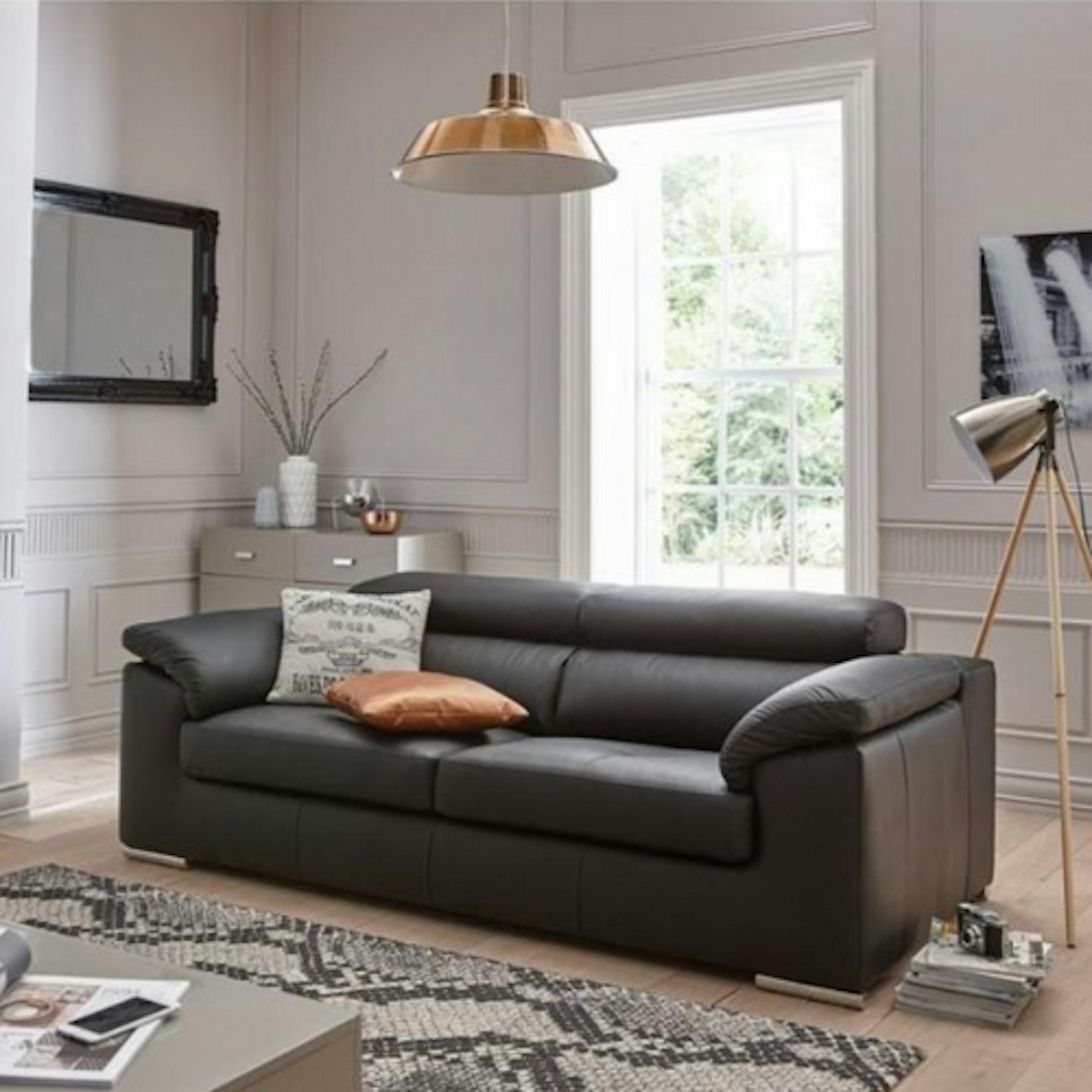 Very Home Brady 100% Premium Leather 3 Seater Sofa