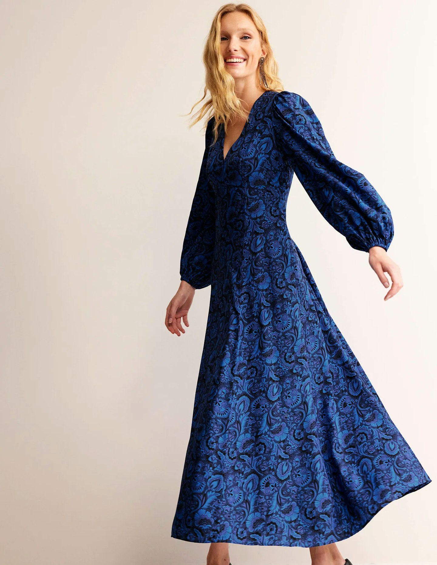 Blouson Sleeve Maxi Tea Dress