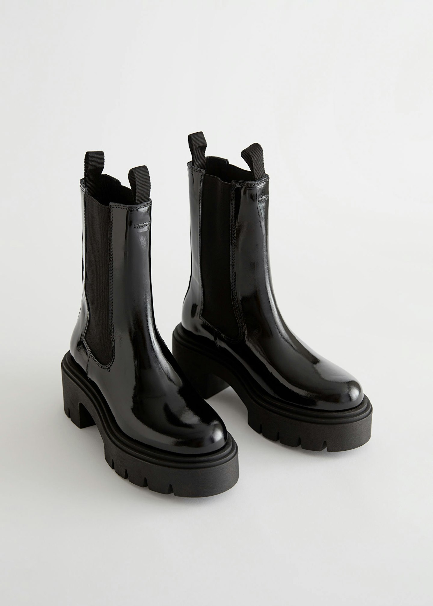 Chunky Platform Chelsea Leather Boots