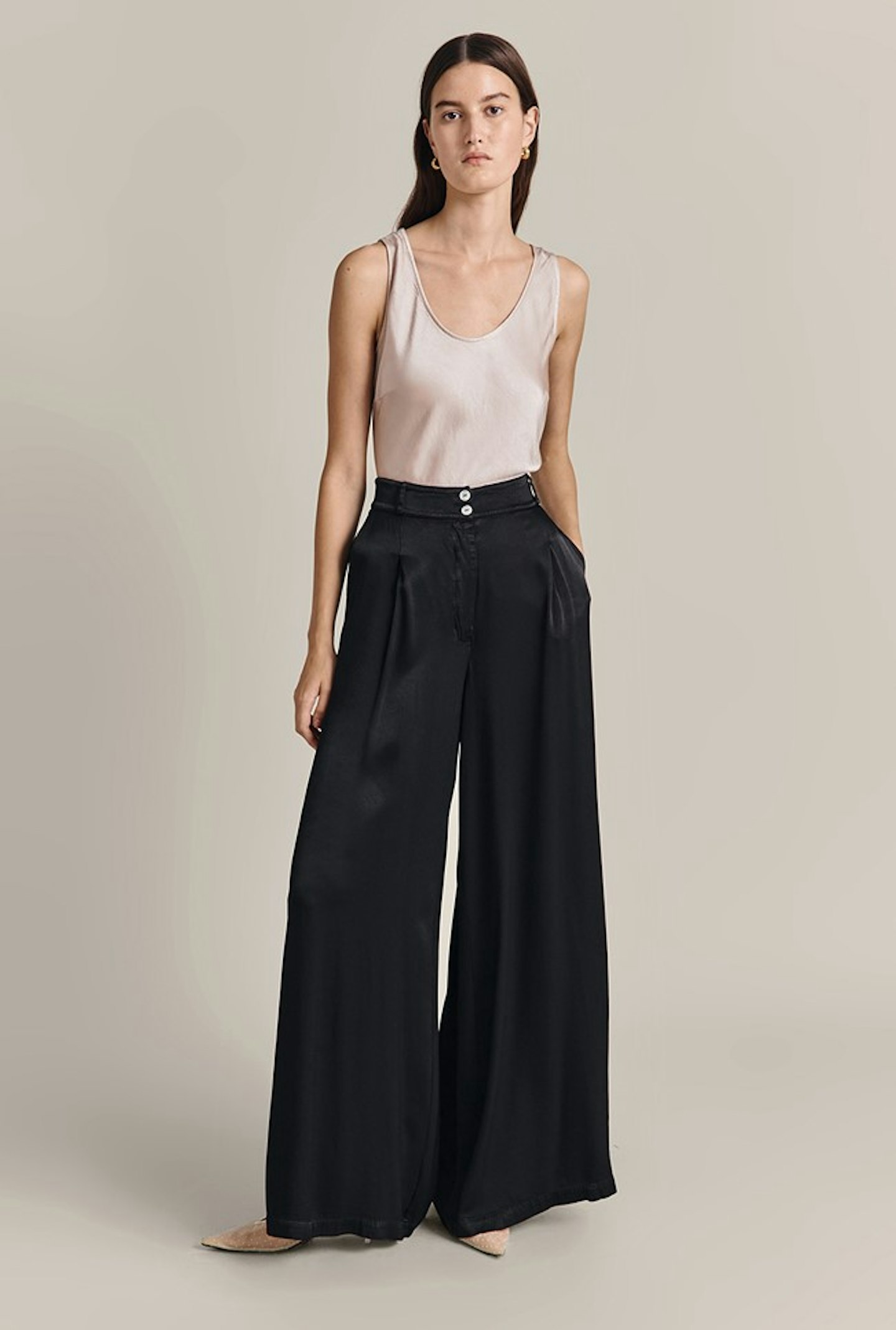 Ghost Sadie Satin Trousers Black