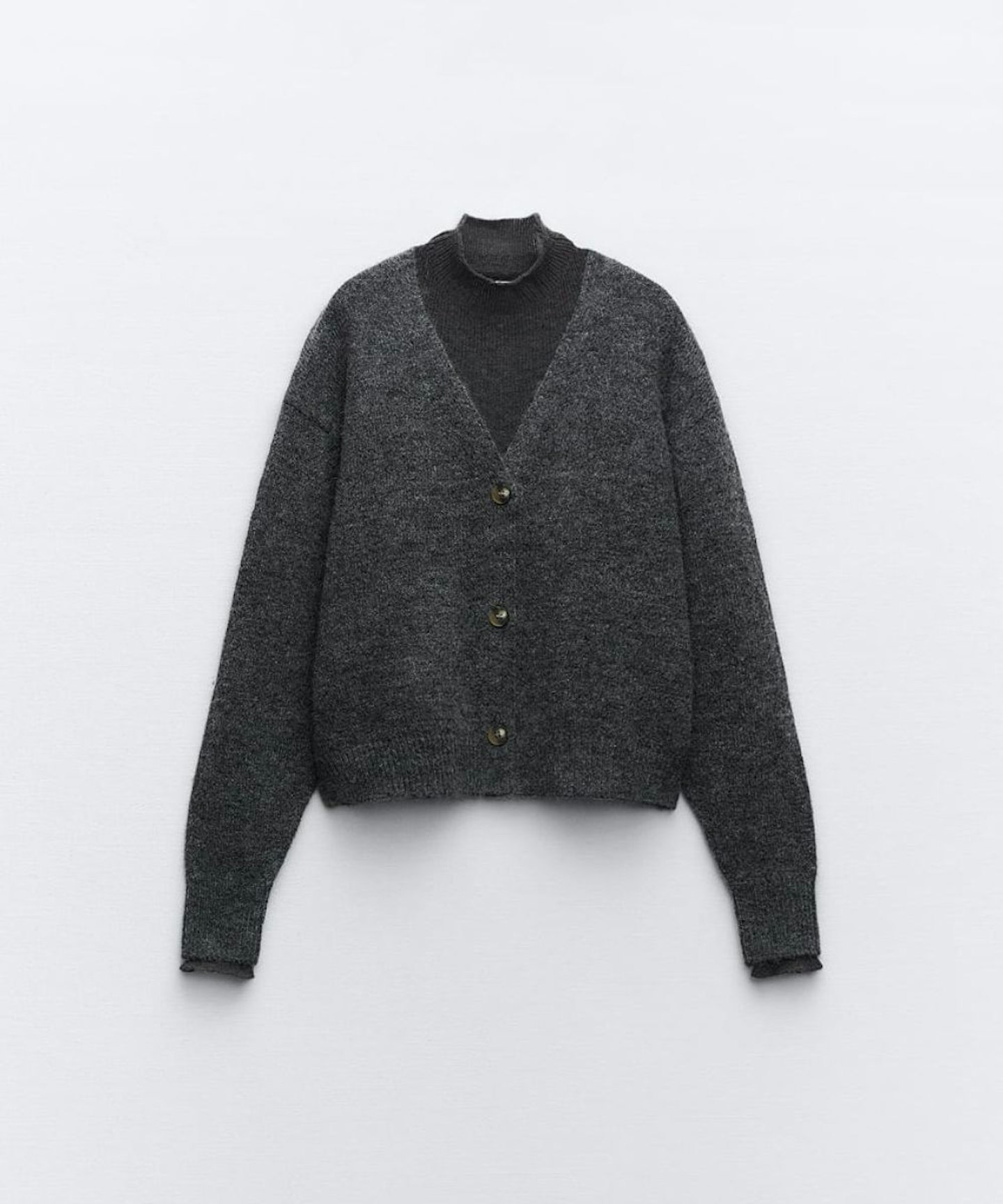 Contrast Semi-Sheer Knit Sweater