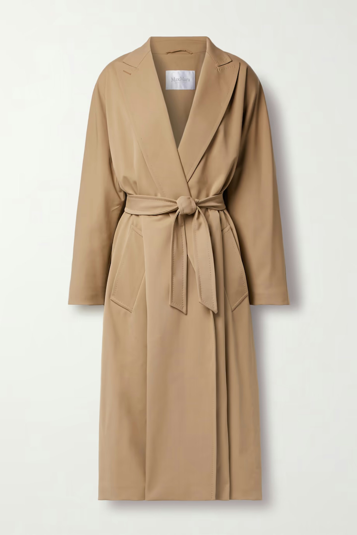 Max Mara Ottico Belted Wool-Blend Gabardine Trench Coat