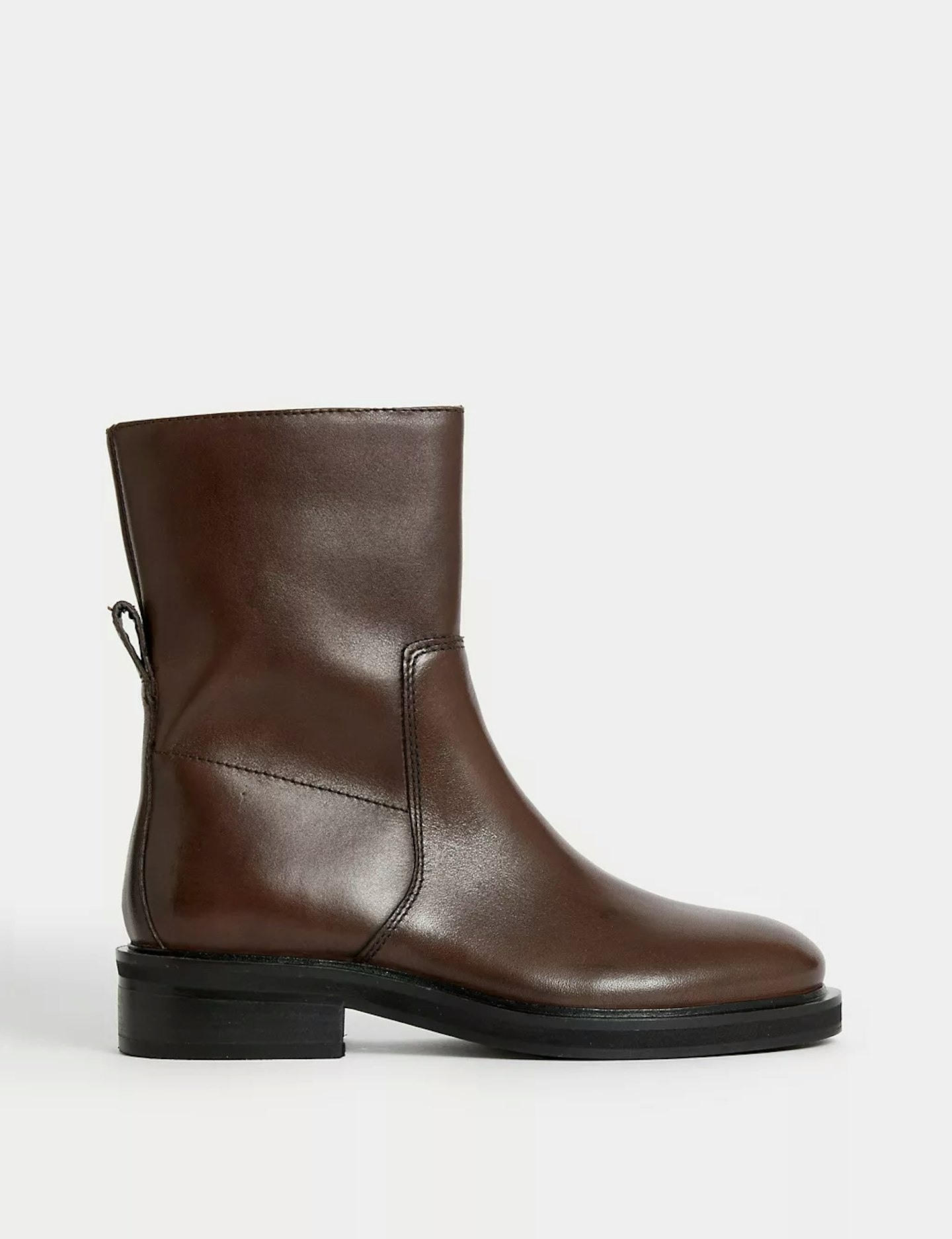 M&S, Leather Flatform Round-Toe Ankle Boots