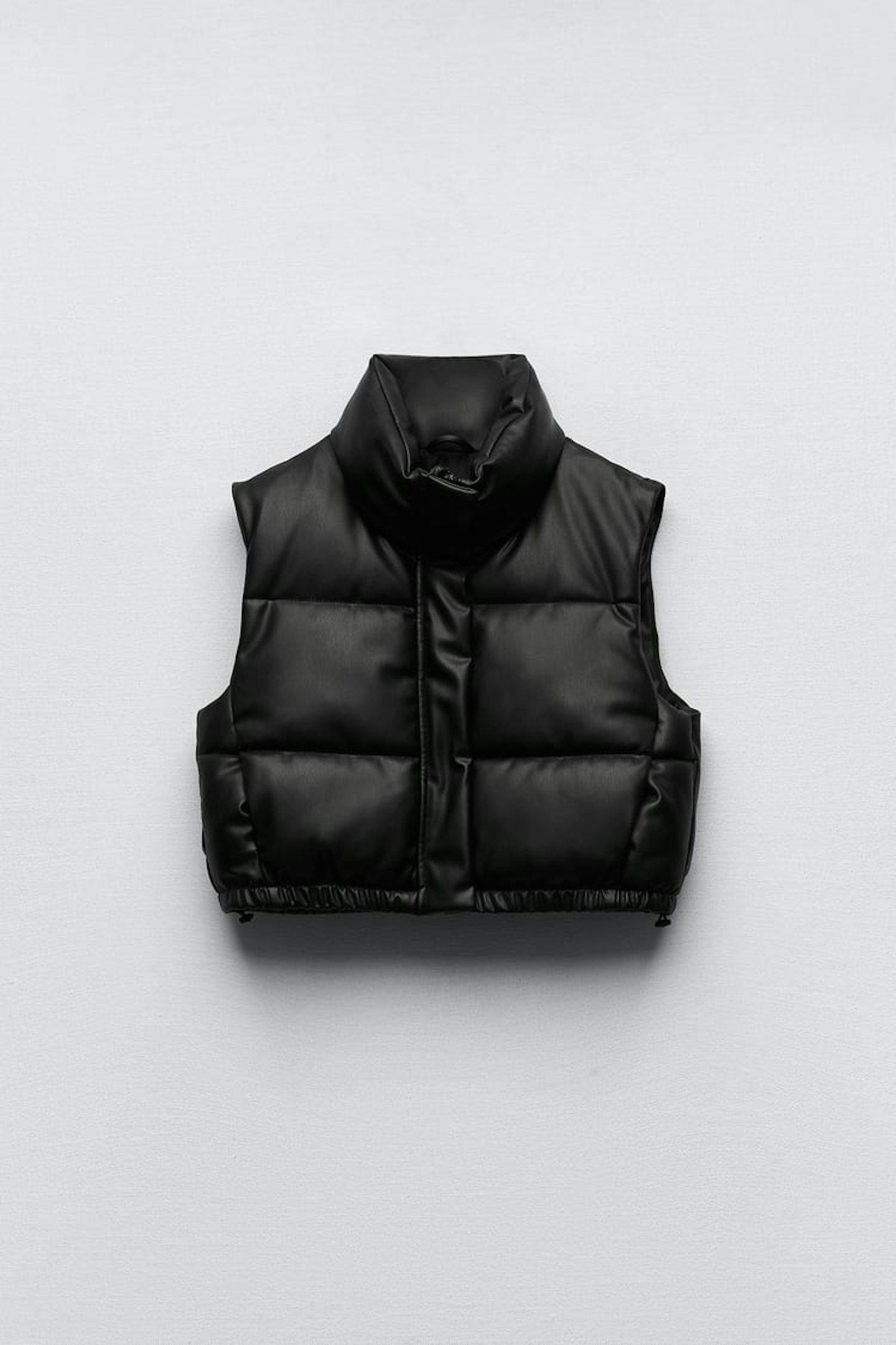 Faux Leather Puffer Jacket