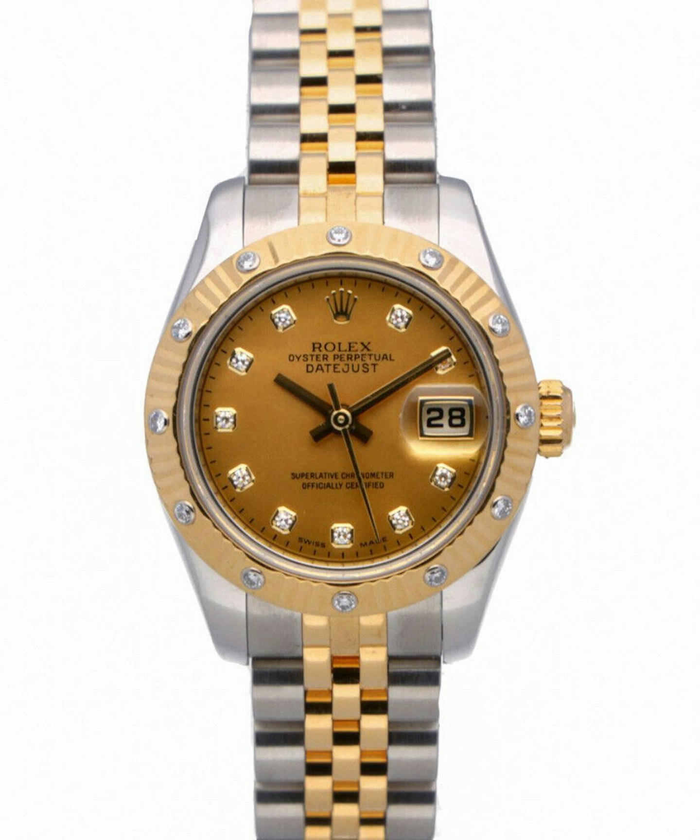 Rolex Datejust 179313 with 26mm Steel & Yellow Gold case and Champagne dial. ...