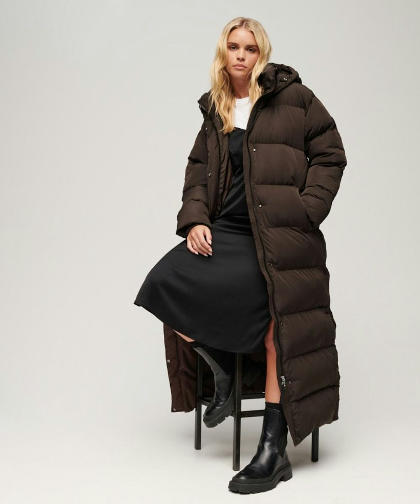 Maxi Hooded Puffer Coat, Superdry