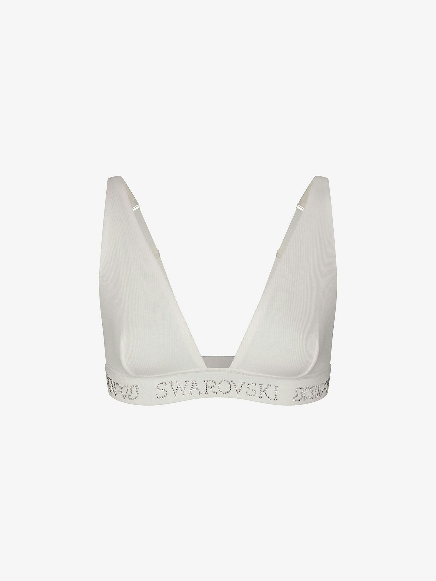 Swarovski x SKIMS, Plunge-Neck Stretch-Cotton Bra