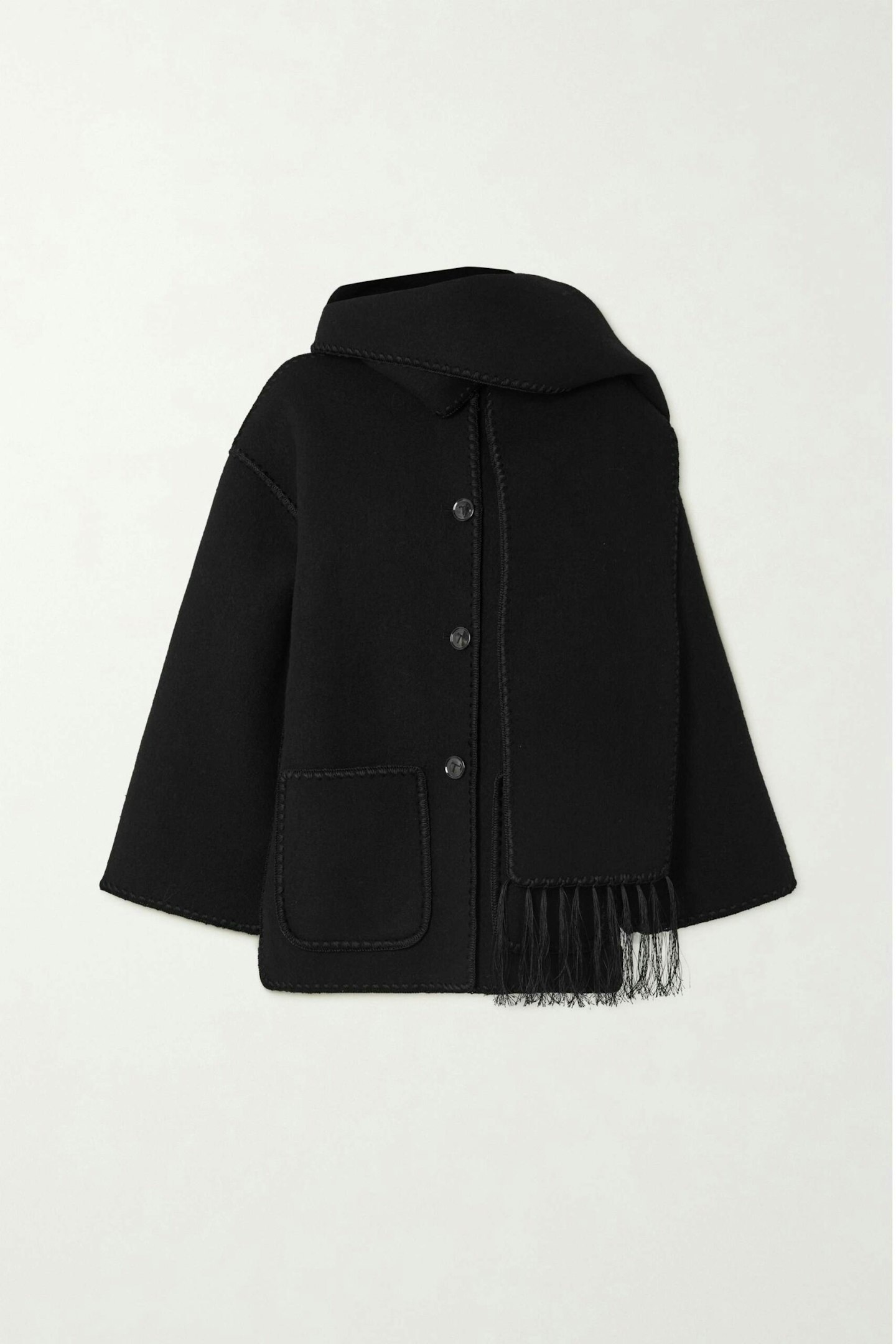 Toteme, Draped Fringed Wool-Blend Jacket