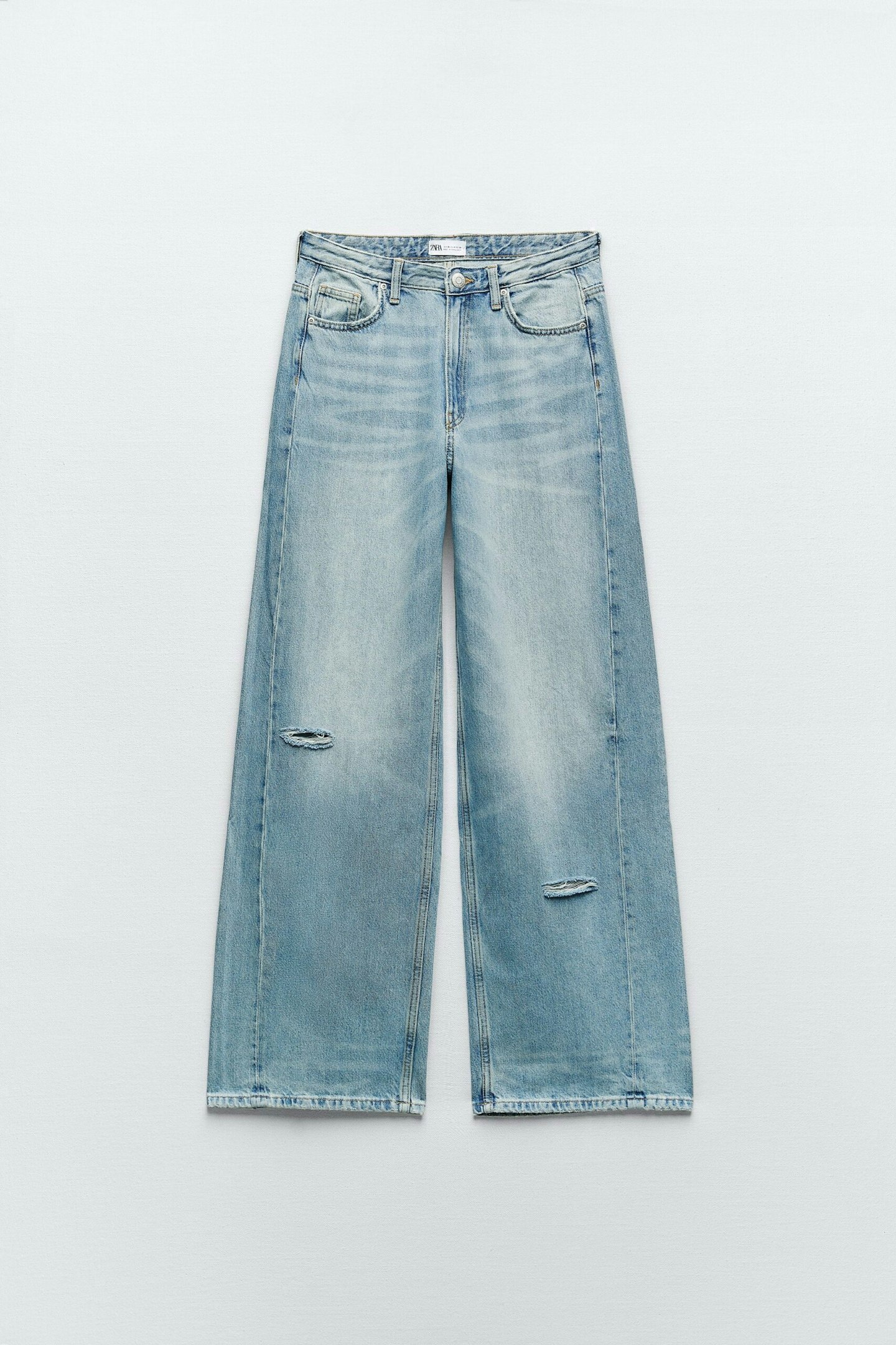 Zara, TRF Wide-Leg Mid-Rise Full-Length Jeans