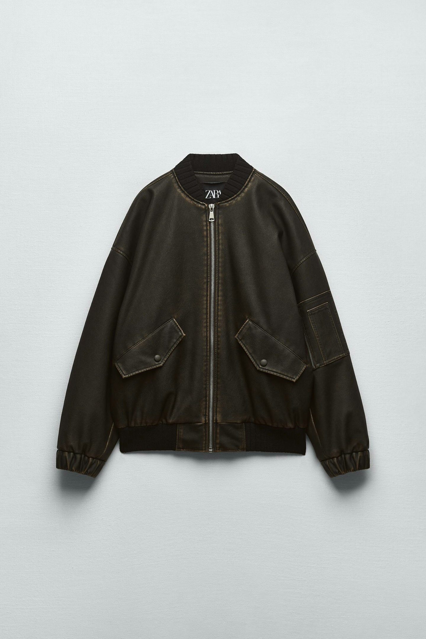 Zara, Leather-Effect Bomber Jacket