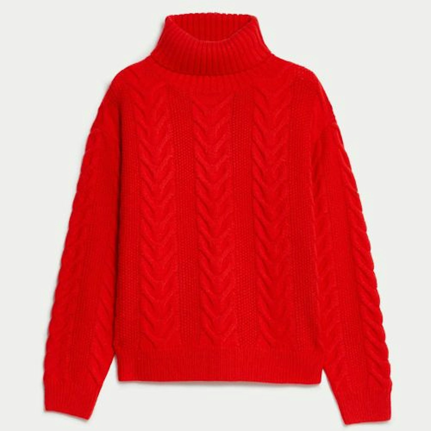 Marks And Spencer, Recycled Blend Cable Knit Roll Neck Jumper