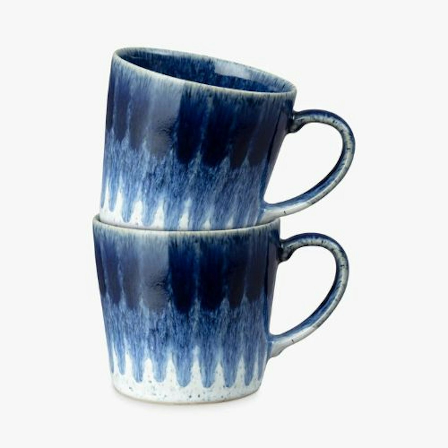Denby Studio, Blue Accent Stoneware Mugs