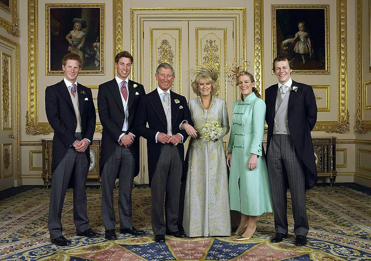 Camilla and Charles with their various children