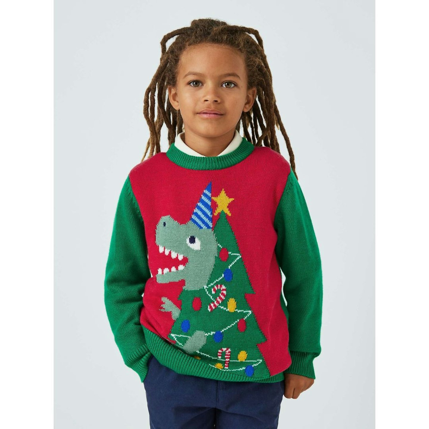 Best Christmas Day Outfits For Kids: Kids' Wool Blend Dinosaur Jumper
