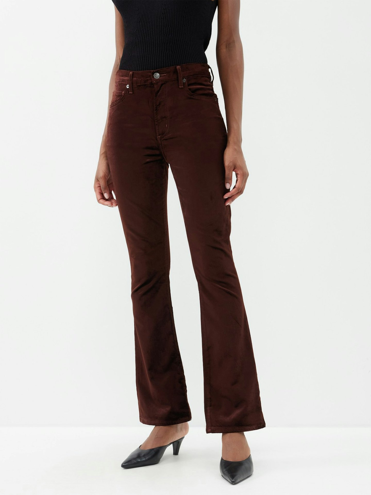 Agolde, Nico Velvet Boot-Cut Trousers