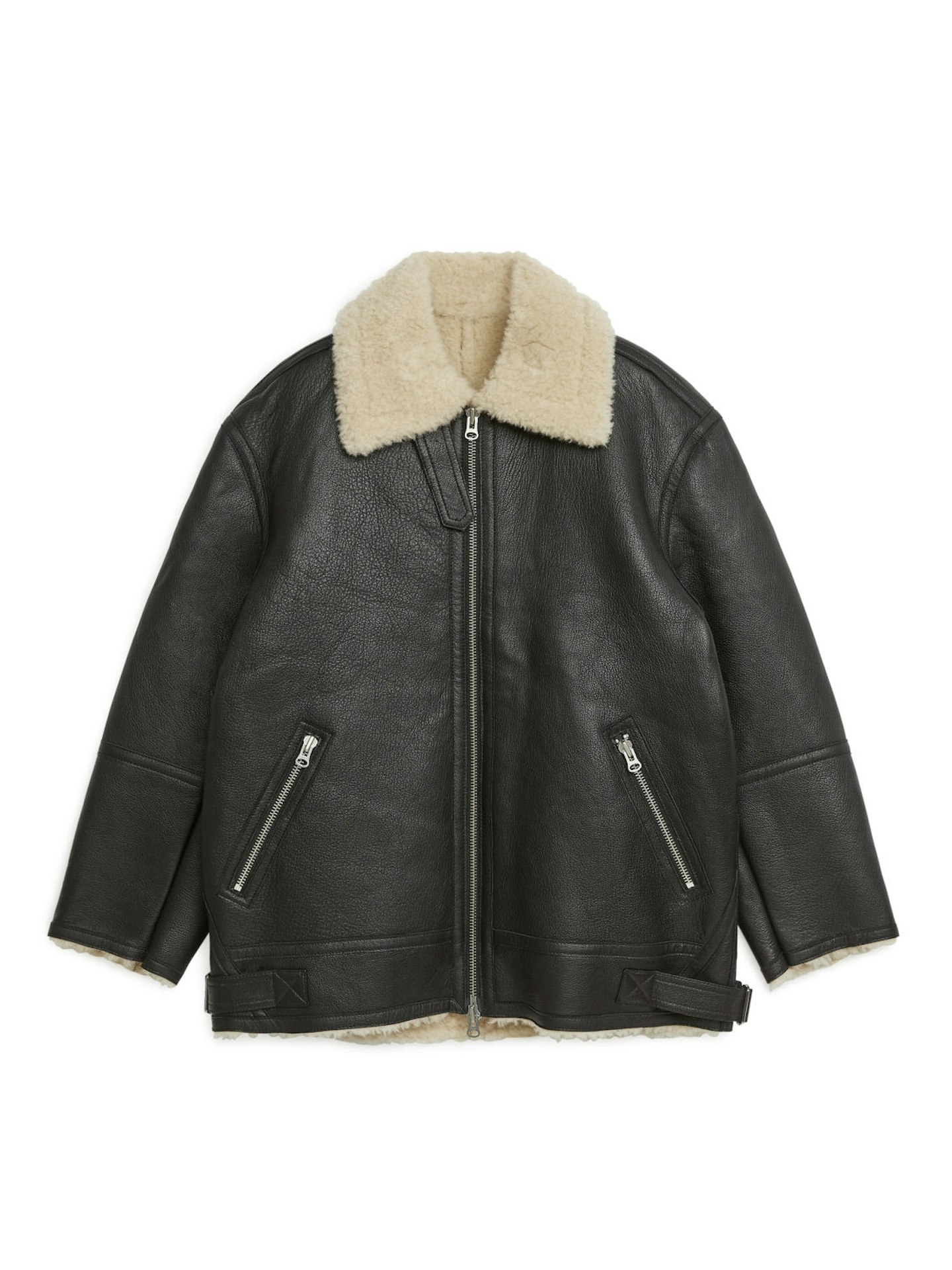 Arket, Piled-Lined Leather Jacket