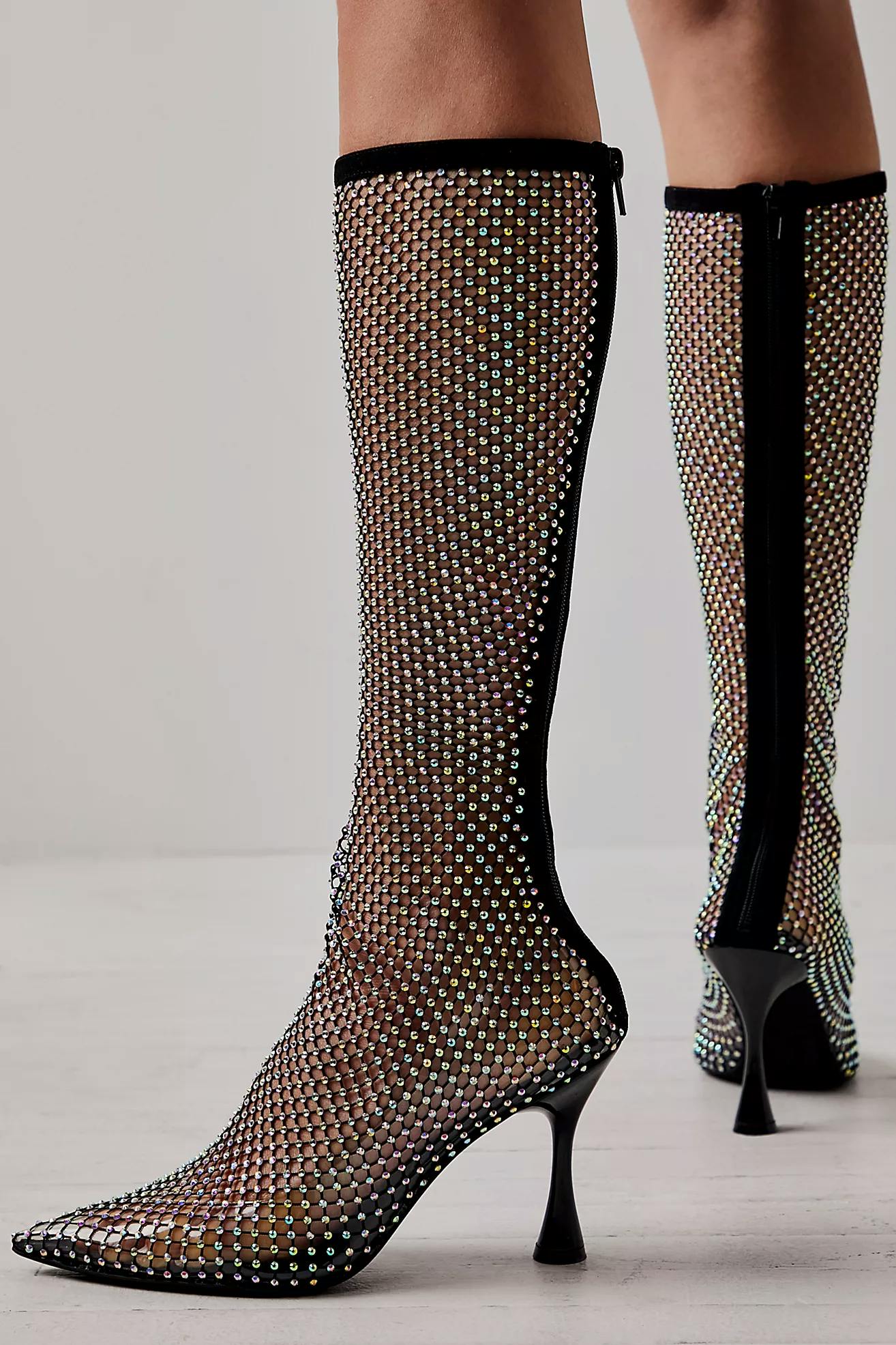 ALAÏA Black Fishnet High Boots