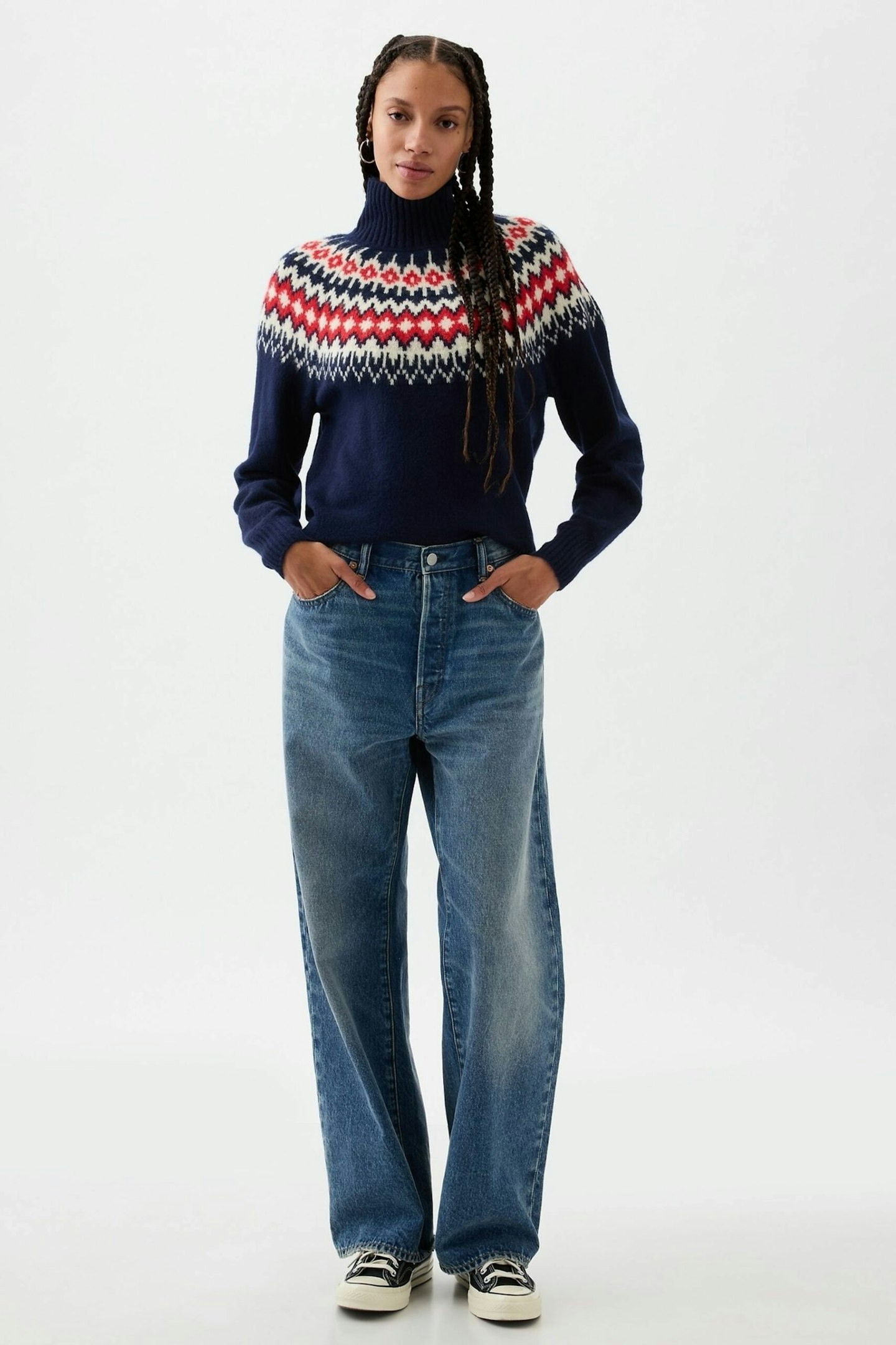 Gap Relaxed Forever Cosy Fair Isle Turtle Neck Jumper