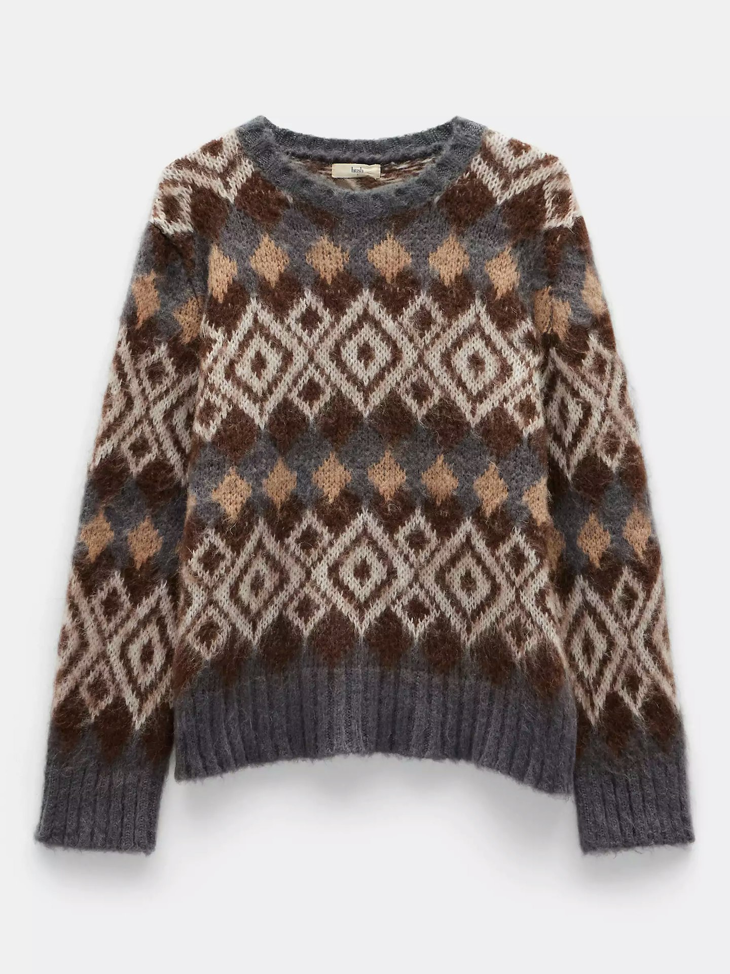 Hush, Tessa Fair Isle Mohair-Blend Jumper