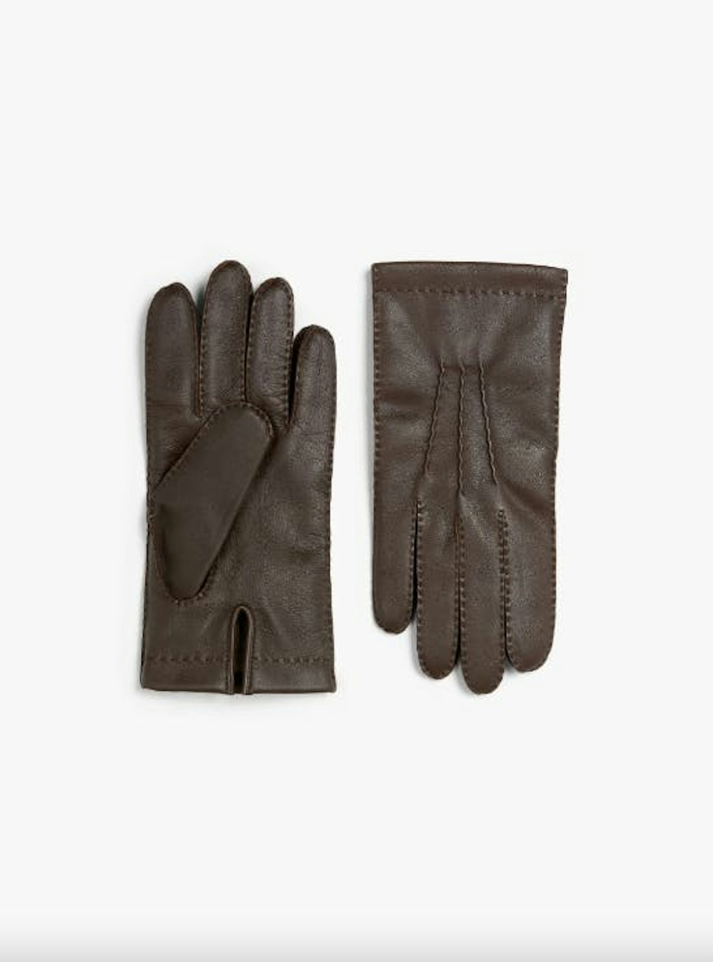 Mackintosh, Brown Hairsheep Leather Cashmere-Lined Gloves