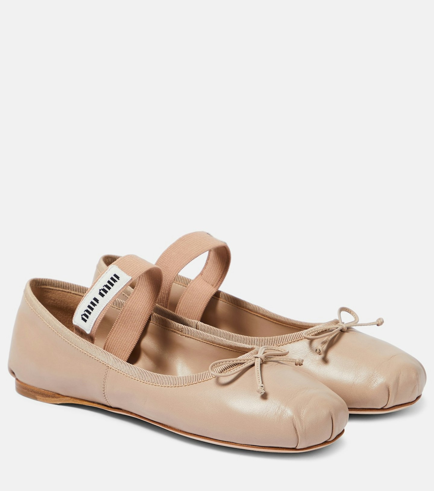 Miu Miu, Logo Leather Ballet Flats