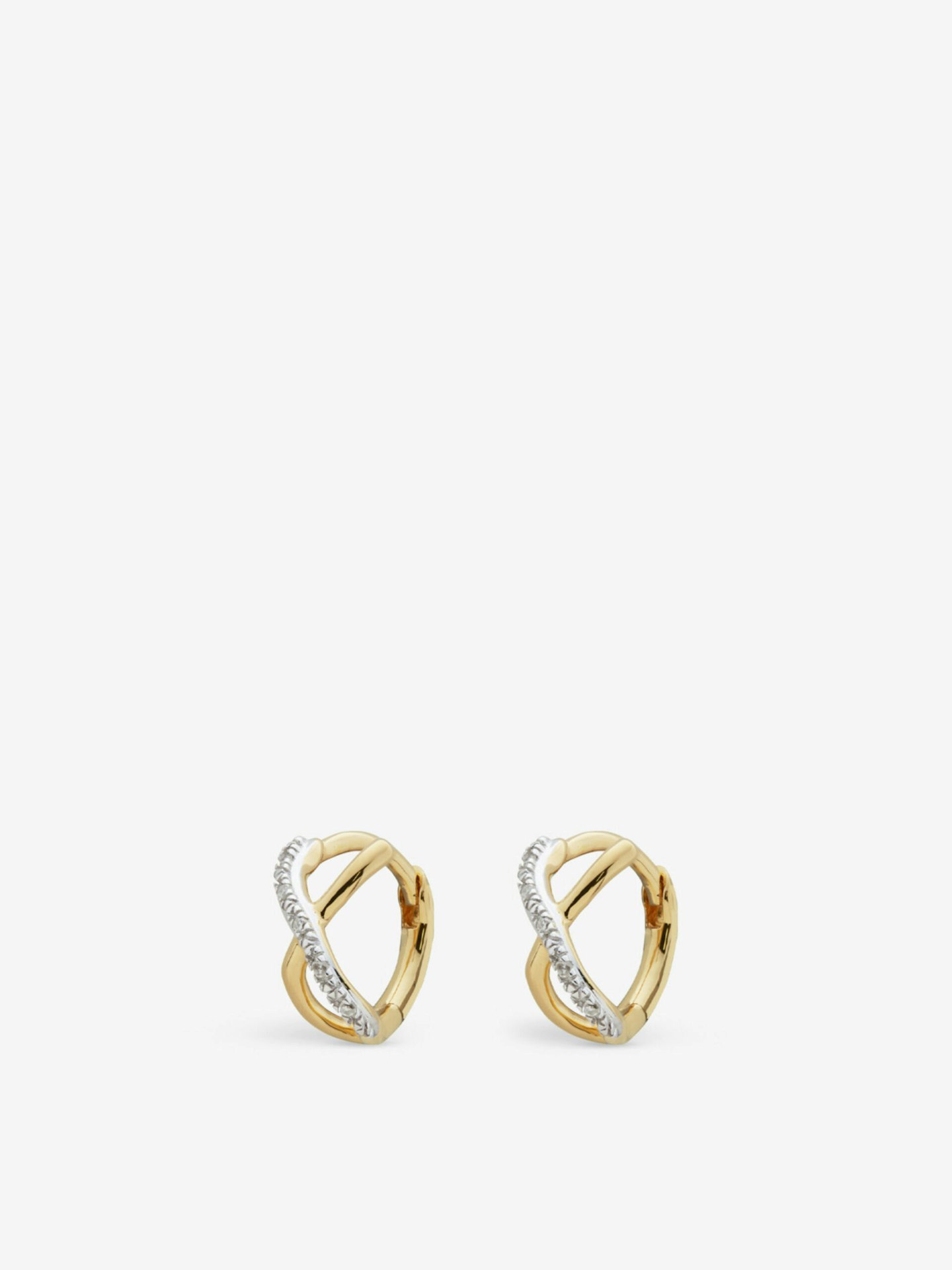 Monica Vinader, Riva 18ct Recycled Yellow Gold-Plated Vermeil Sterling Silver And 0.03ct Diamond Stud Earrings