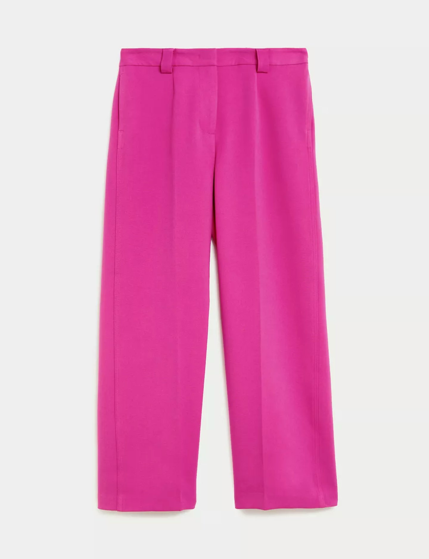 M&S, Crepe Tab Detail Wide-Leg Trousers