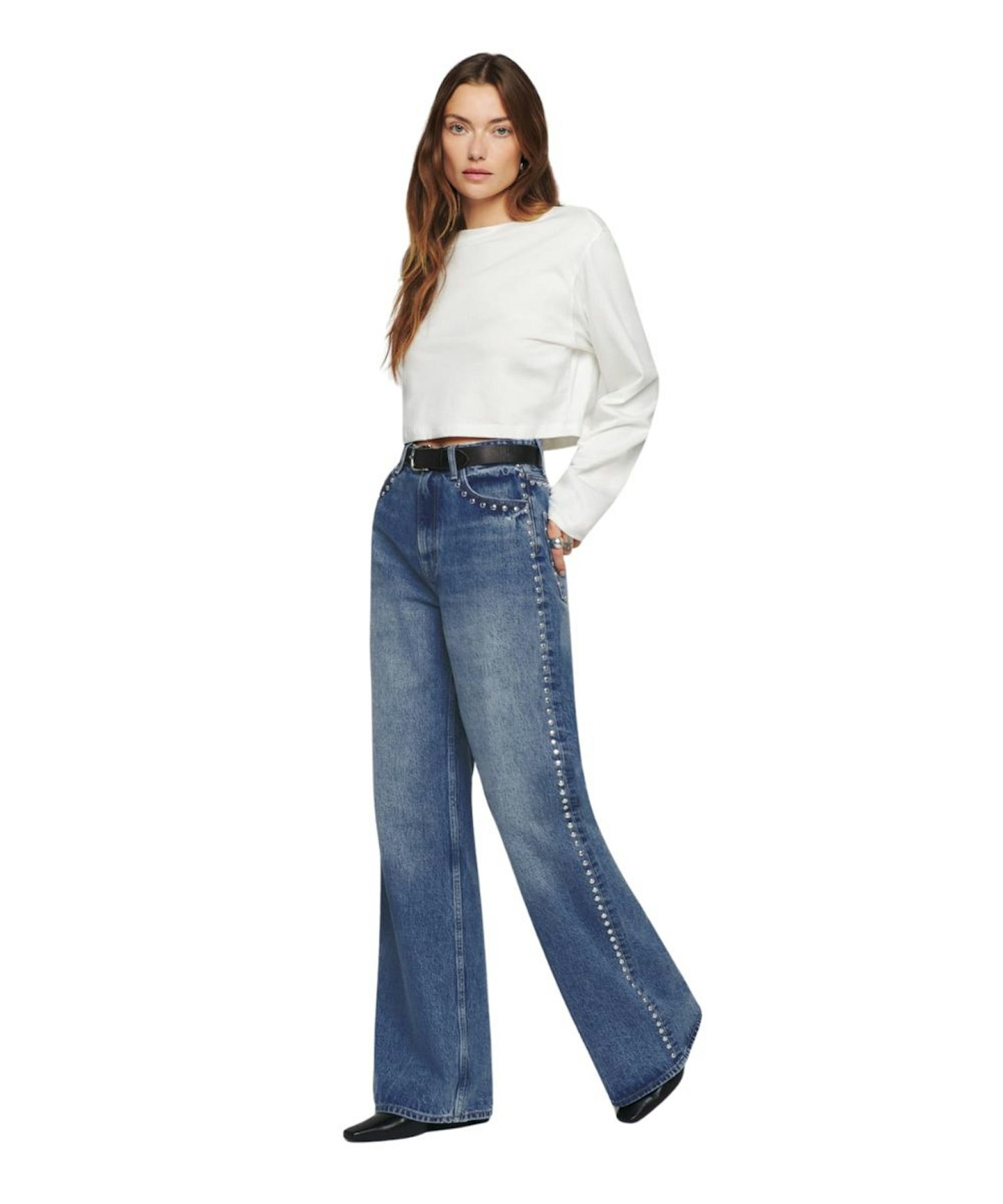 Reformation, Cary High Rise Slouchy Wide Leg Jeans