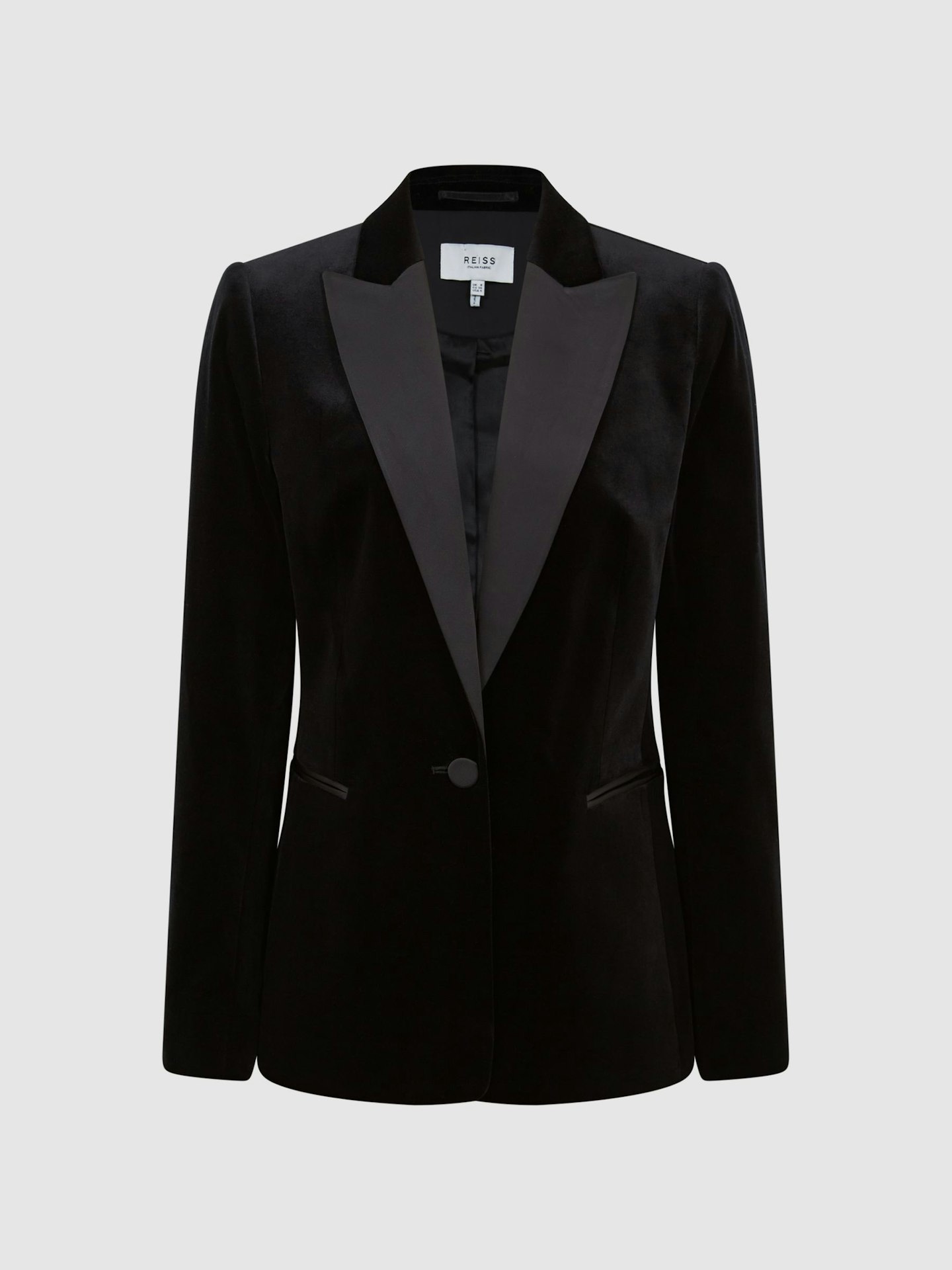 Reiss, Opal Fitted Velvet Single-Breasted Suit Blazer