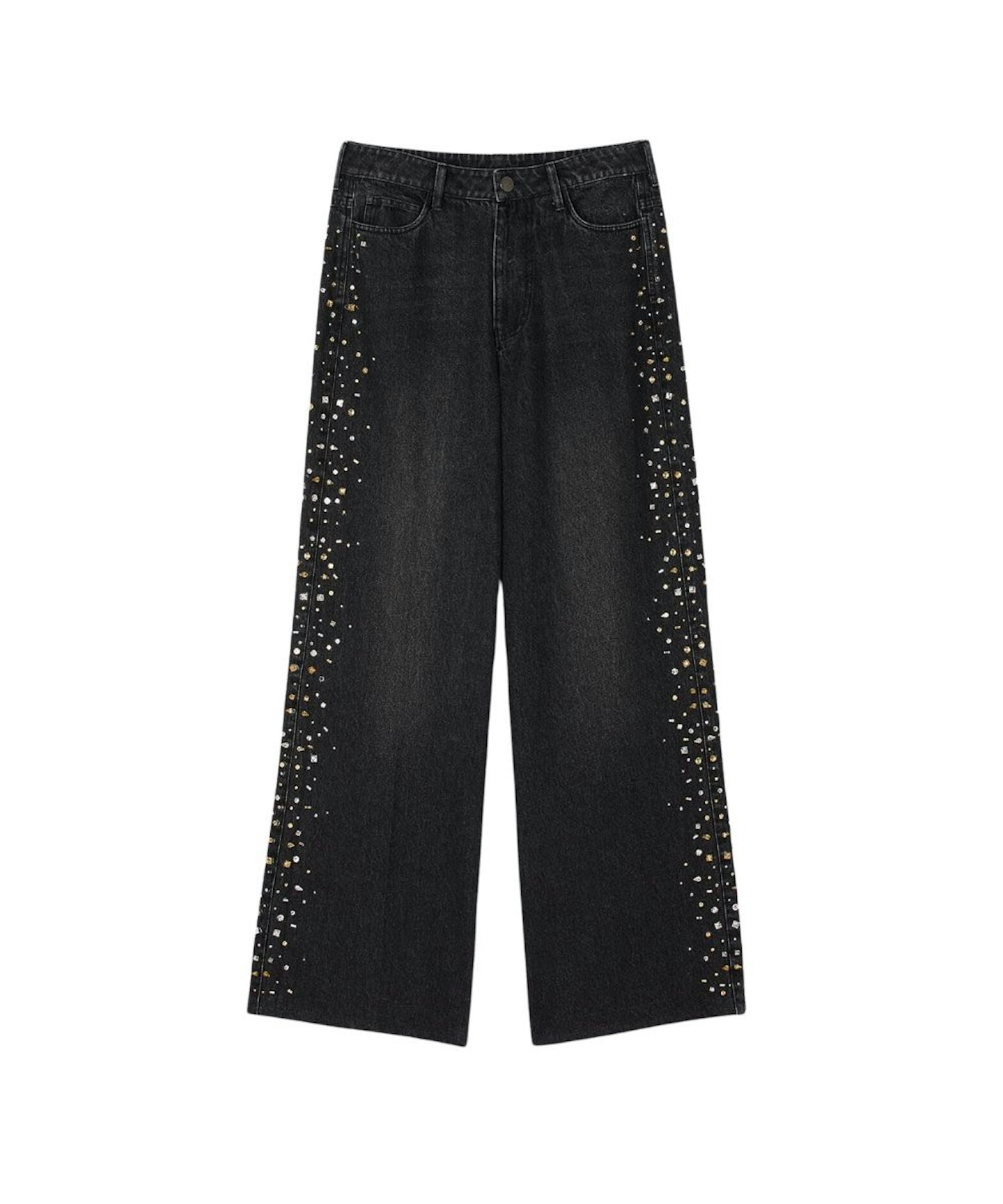 Sandro, Wide-Leg Rhinestone Jeans