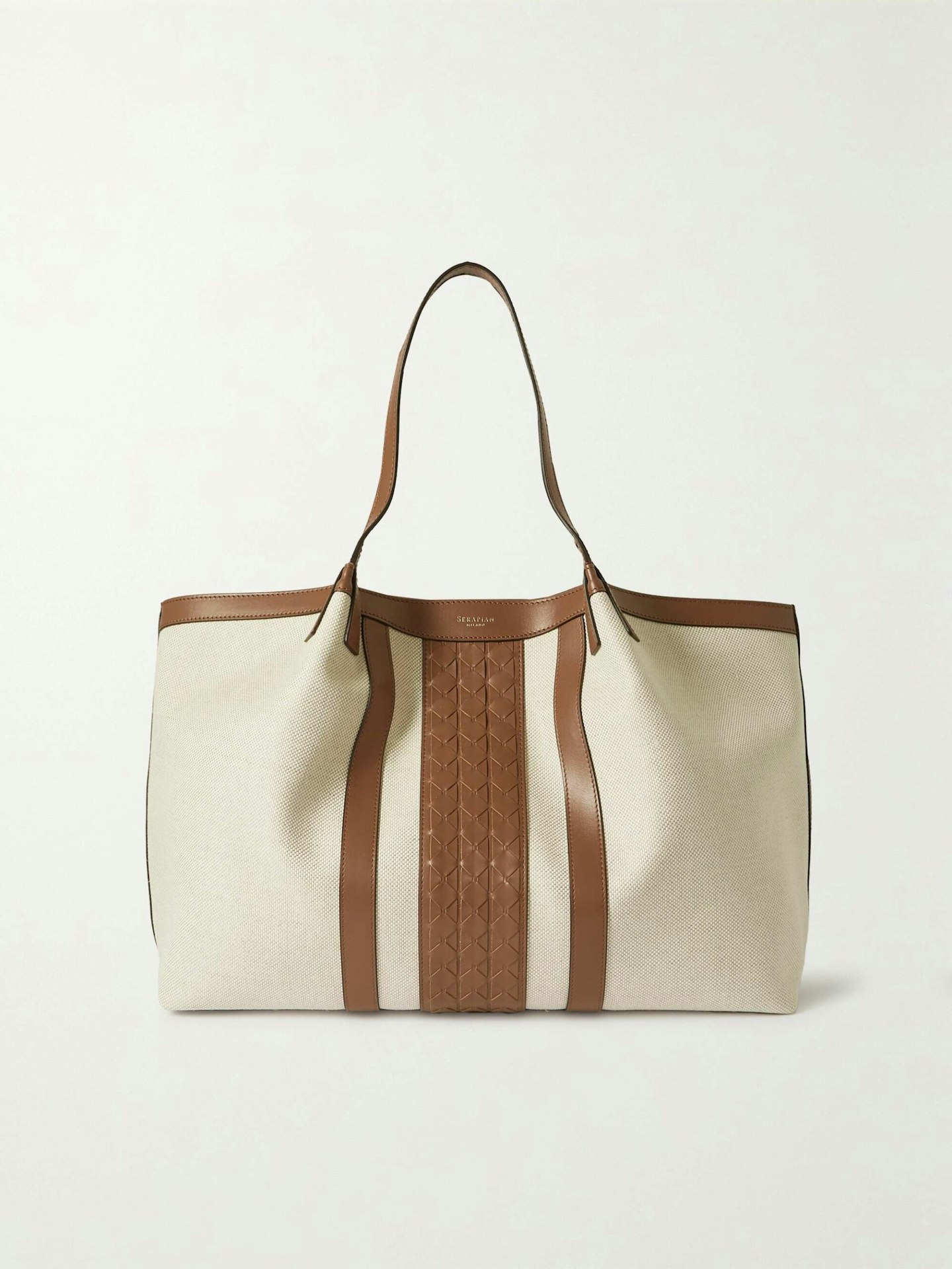 Serapian, Secret Leather-Trimmed Cotton And Linen-Blend Canvas Tote