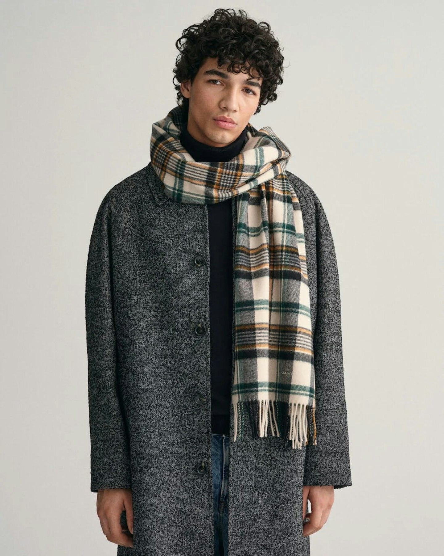 Woven Wool-Blend Check Scarf
