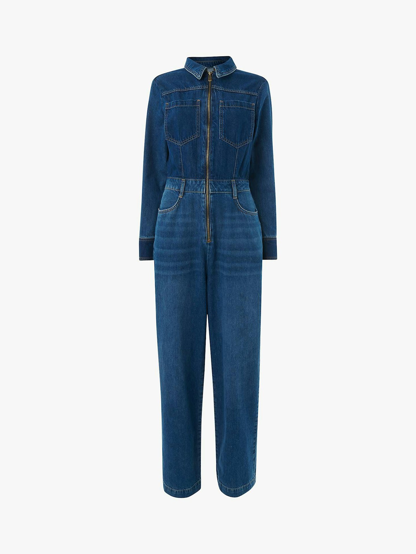 Whistles, Elliot Patchwork Denim Boilersuit