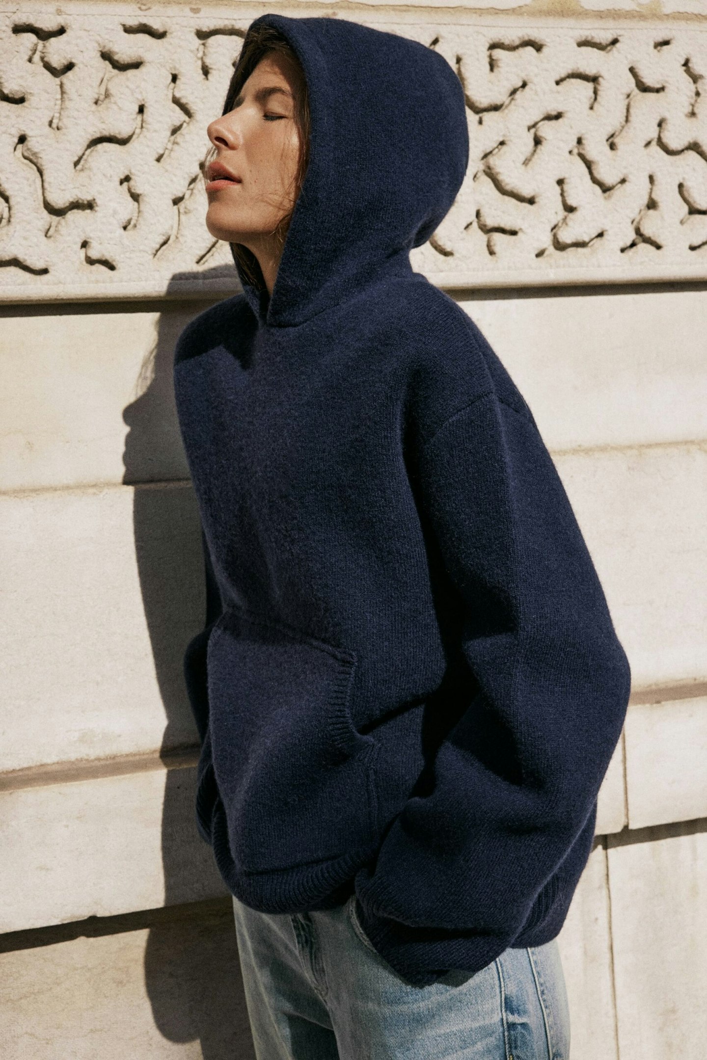 Zara, Oversize Wool-Blend Hoodie