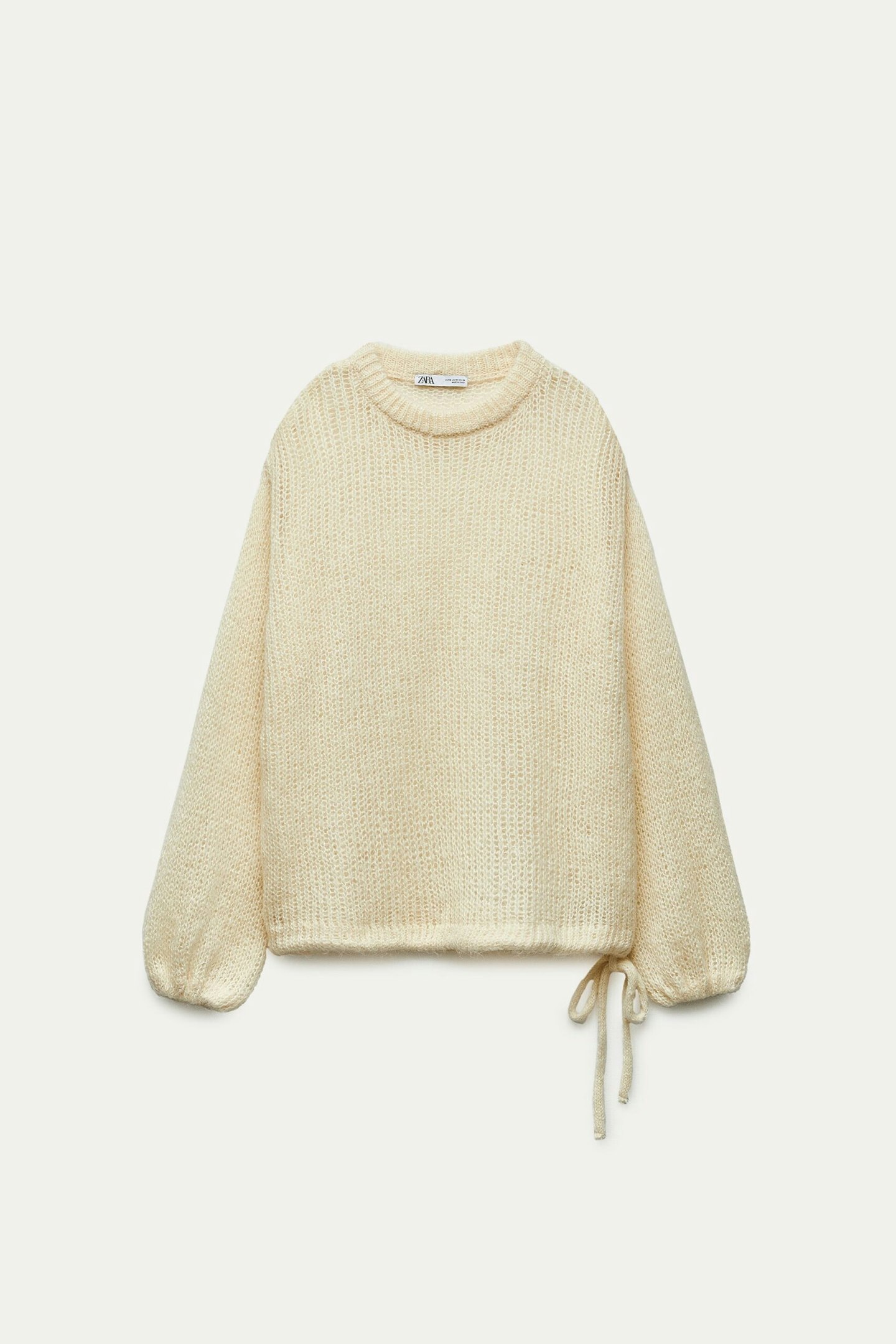 Zara, Wool And Alpaca-Blend Knit Sweater With Drawstring Hem