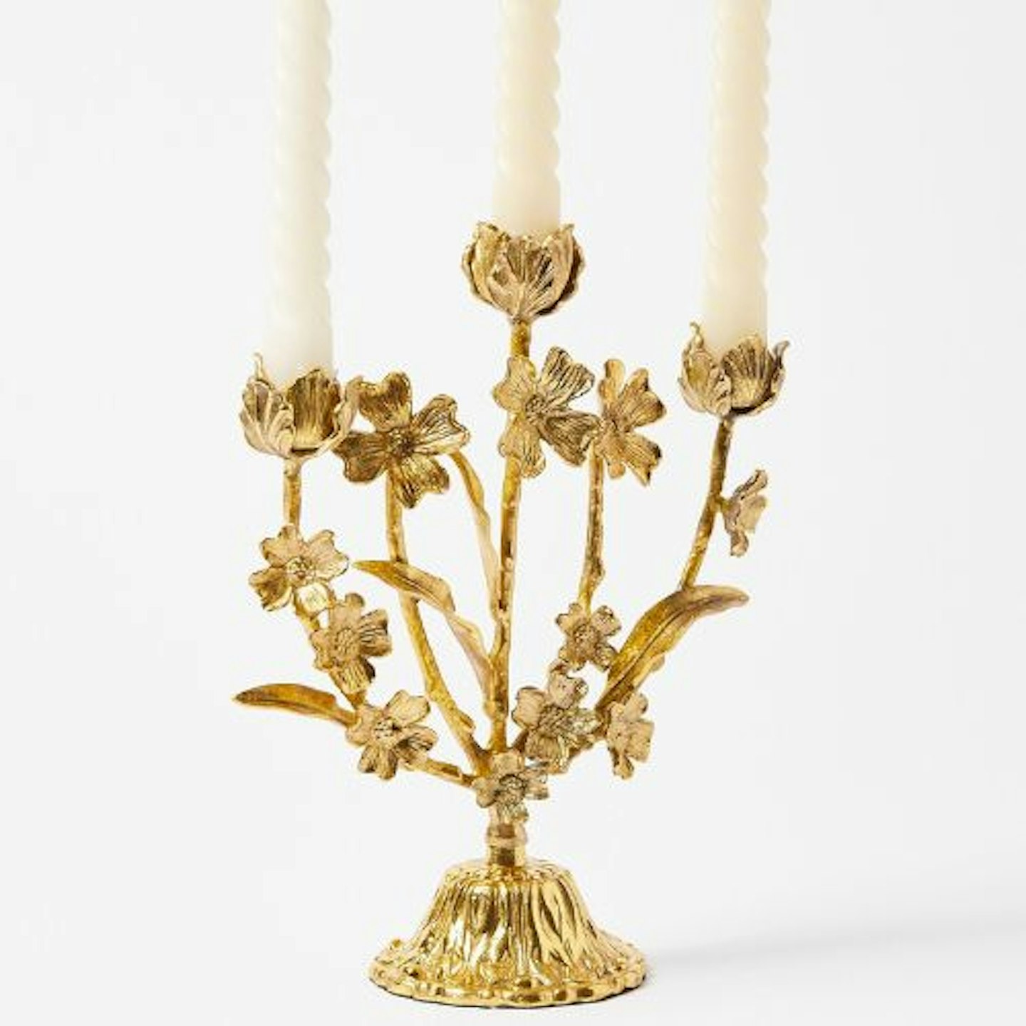 Flower Gold Metal Candelabra