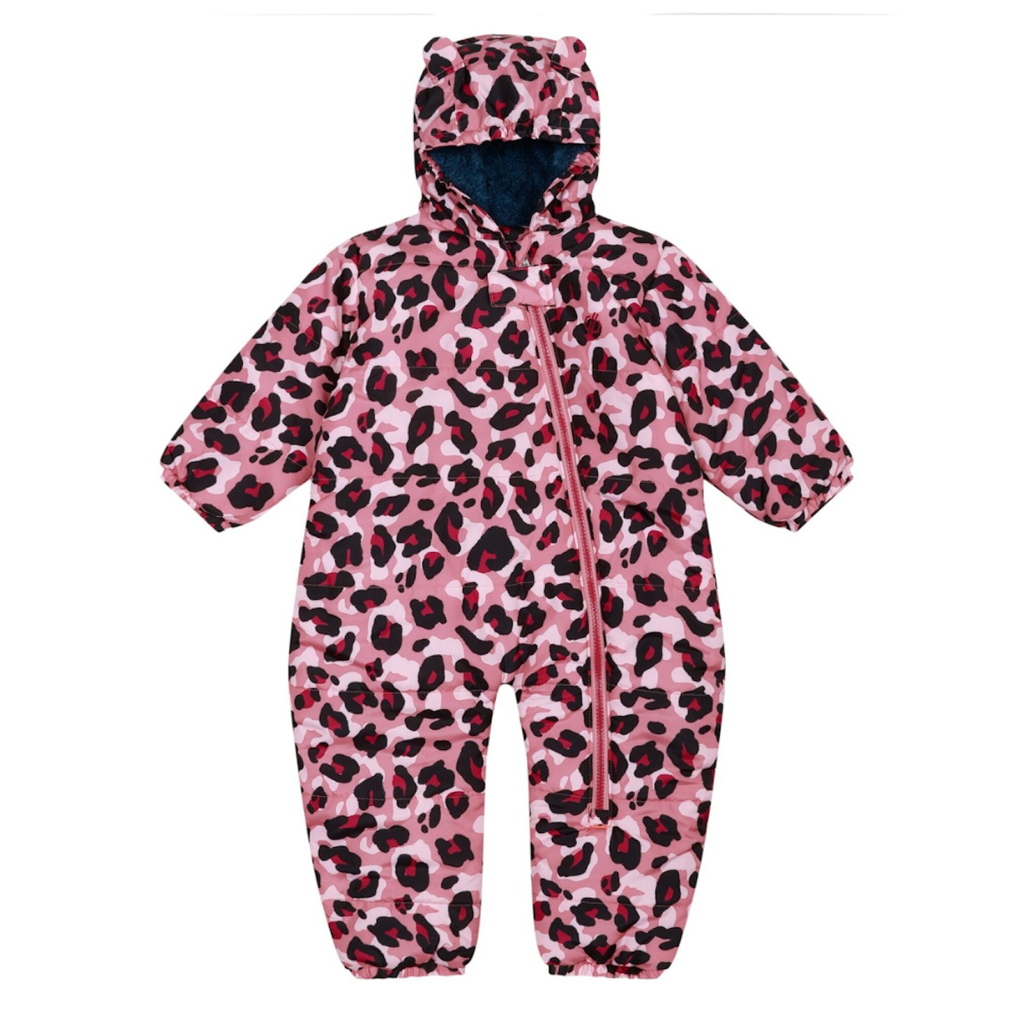 cheetah print baby snowsuit