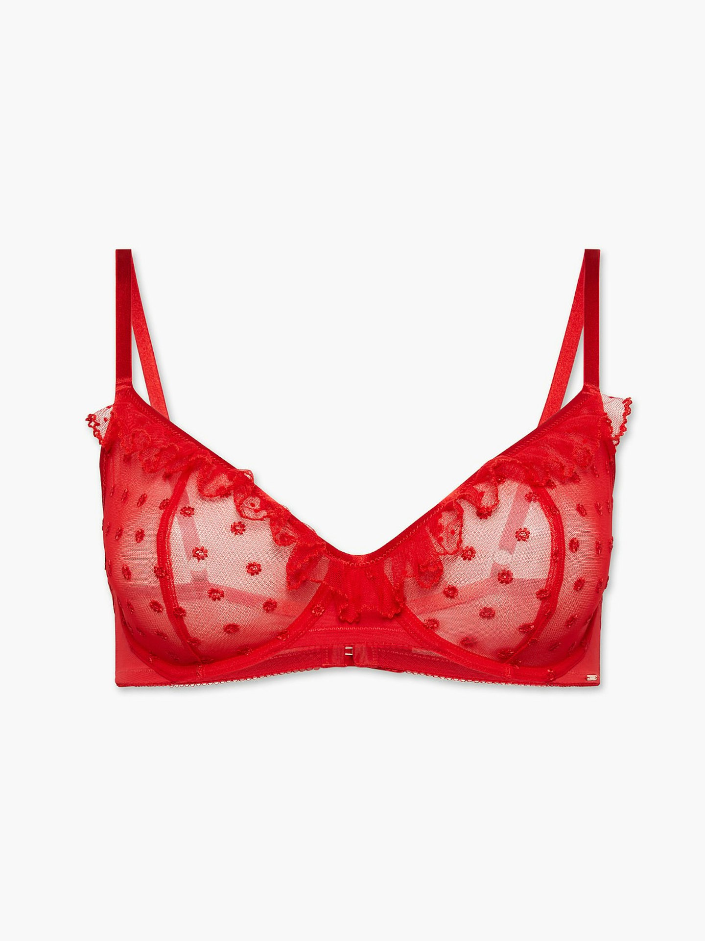 Savage X Fenty, Ruffle Luv Embroidered Unlined Demi Bra