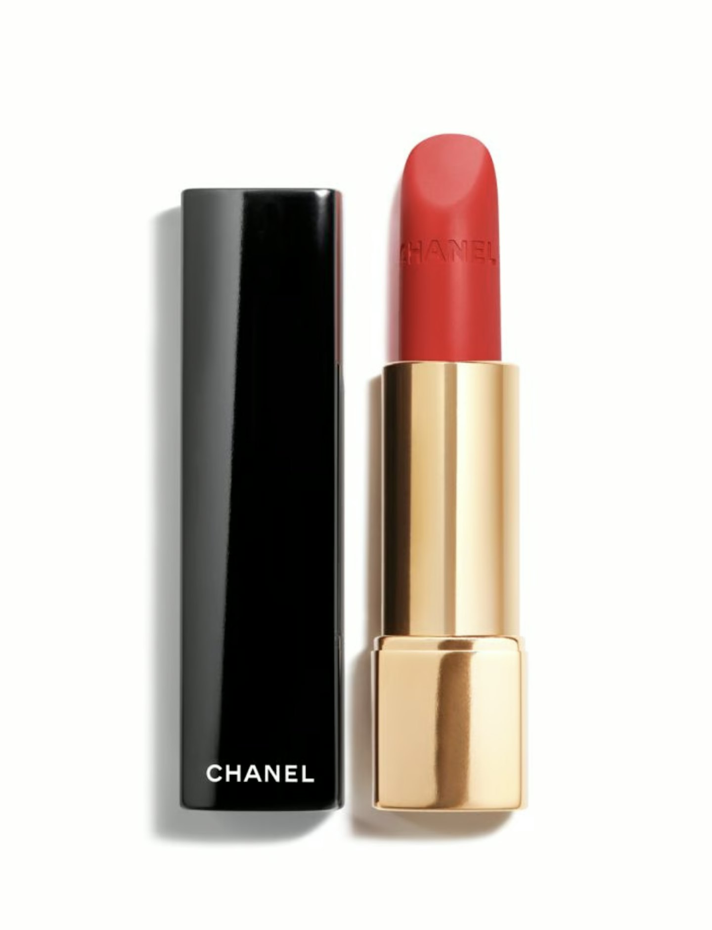 Chanel Rouge Allure Luminous Matte Lip Colour in 57 Rouge Feu red lipstick