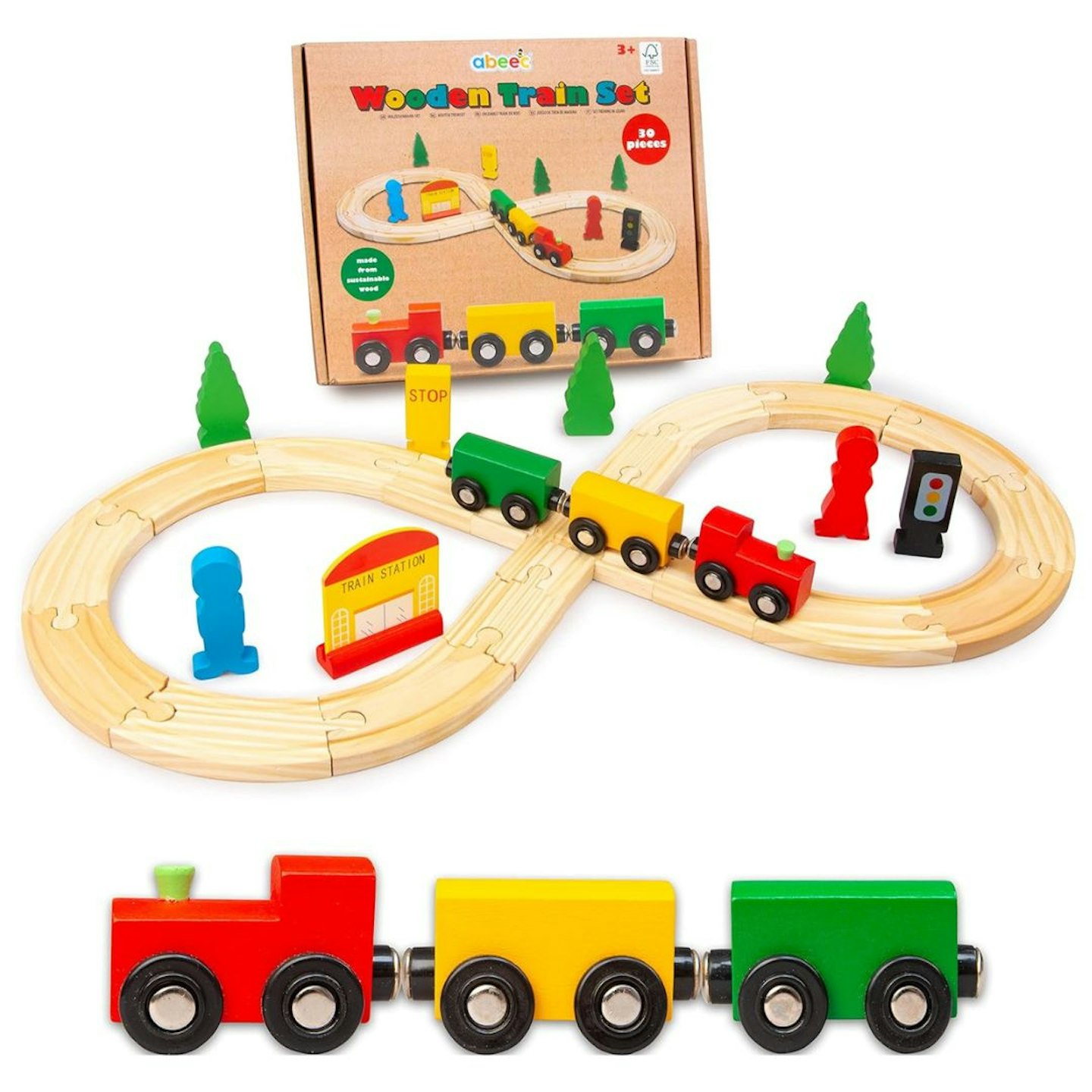 The Best Wooden Children's Toys: abeec Wooden Train Set