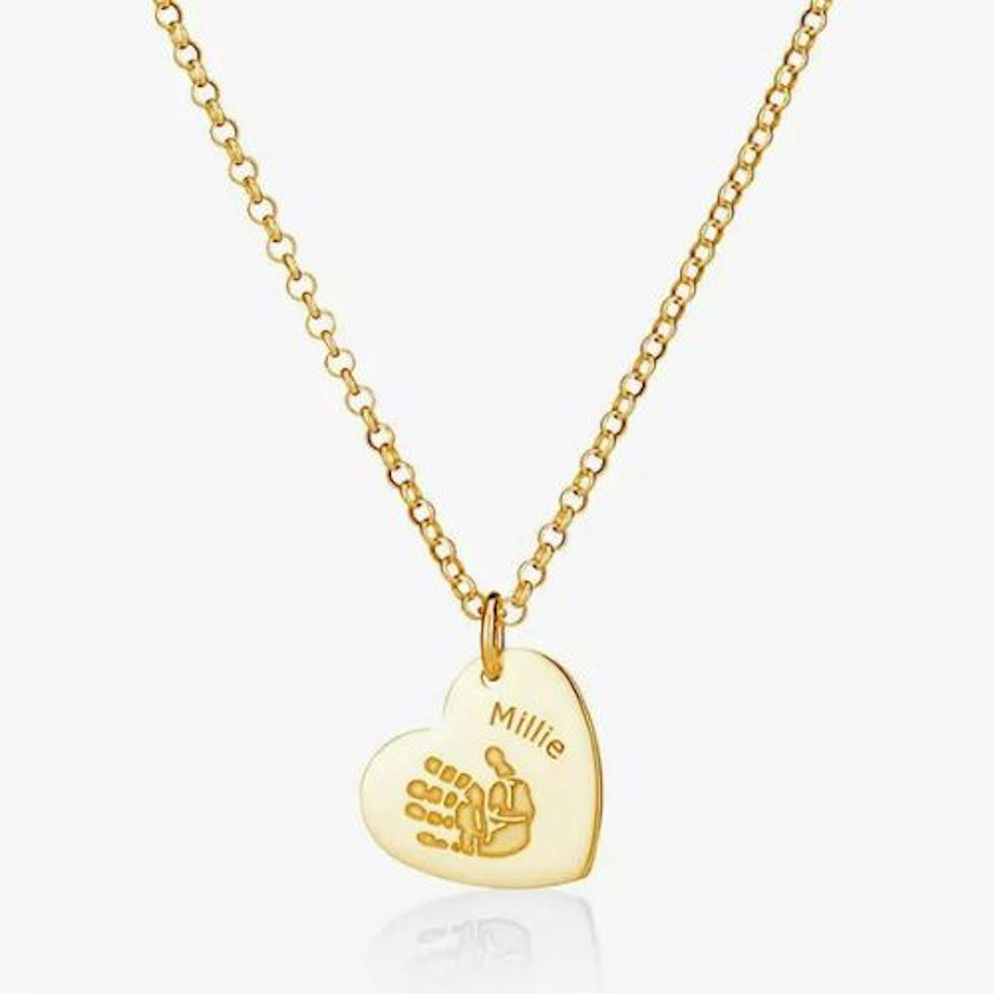 Under The Rose, Personalised Hand Or Foot Print Heart Pendant Necklace