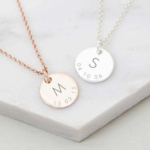 Asta Initial and Date Personalised Necklace | Bloom Boutique