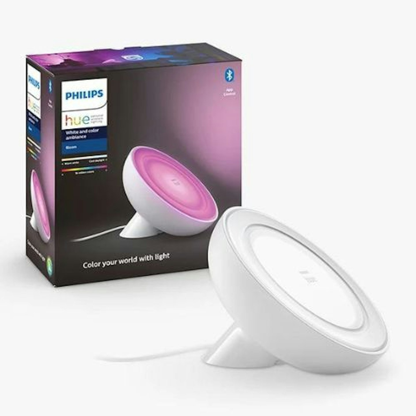 Philips Hue White and Colour Ambiance Bloom LED Smart Table Lamp with Bluetooth