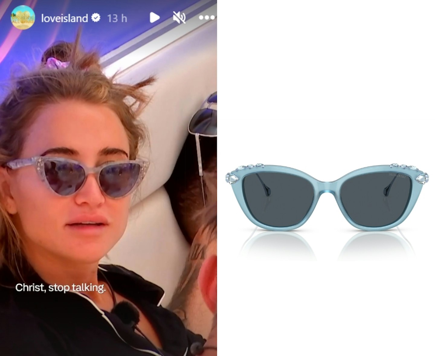 Georgia Harrison's Blue Crystal Sunglasses