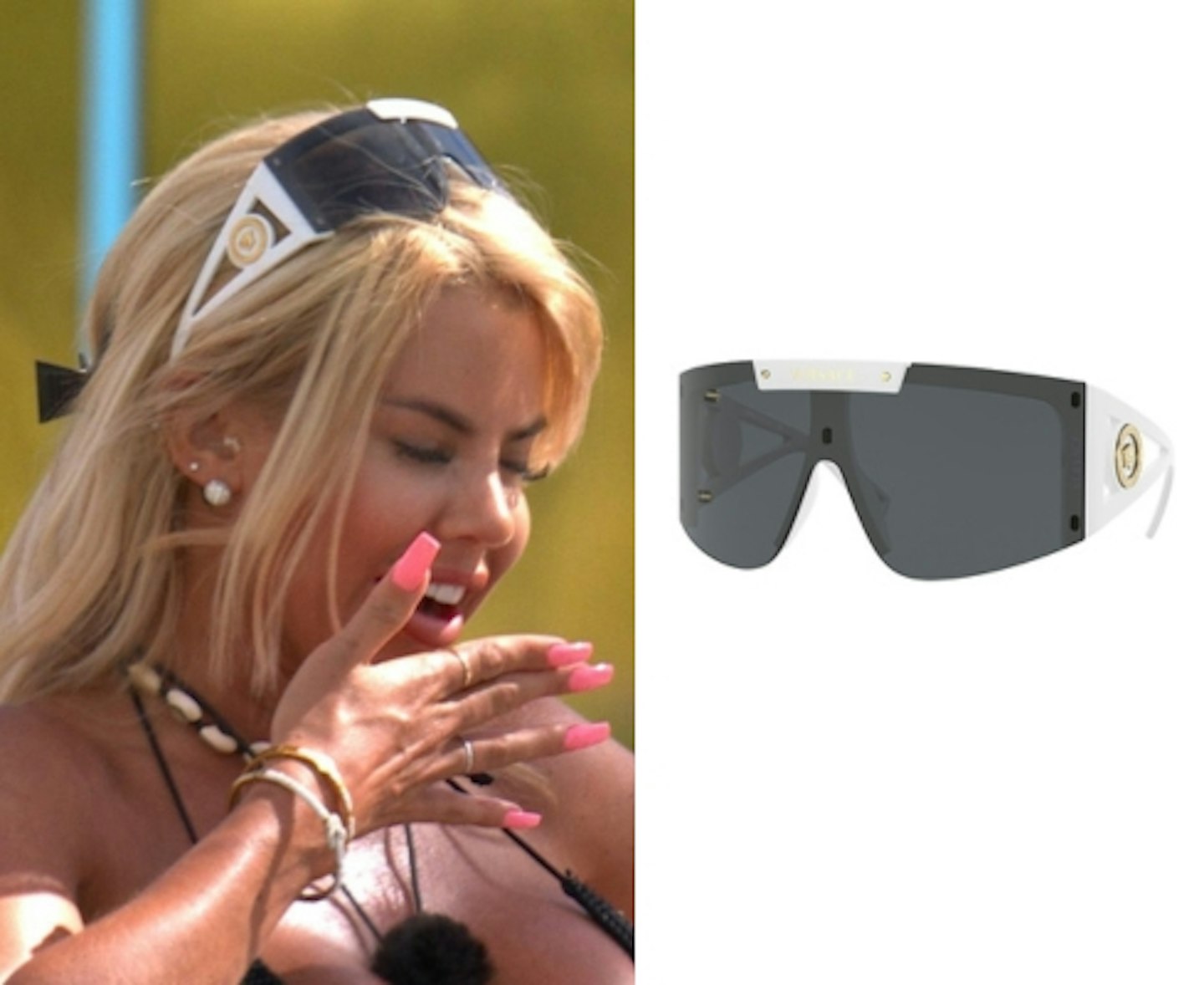 Hannah Elizabeth's Versace Visor Sunglasses