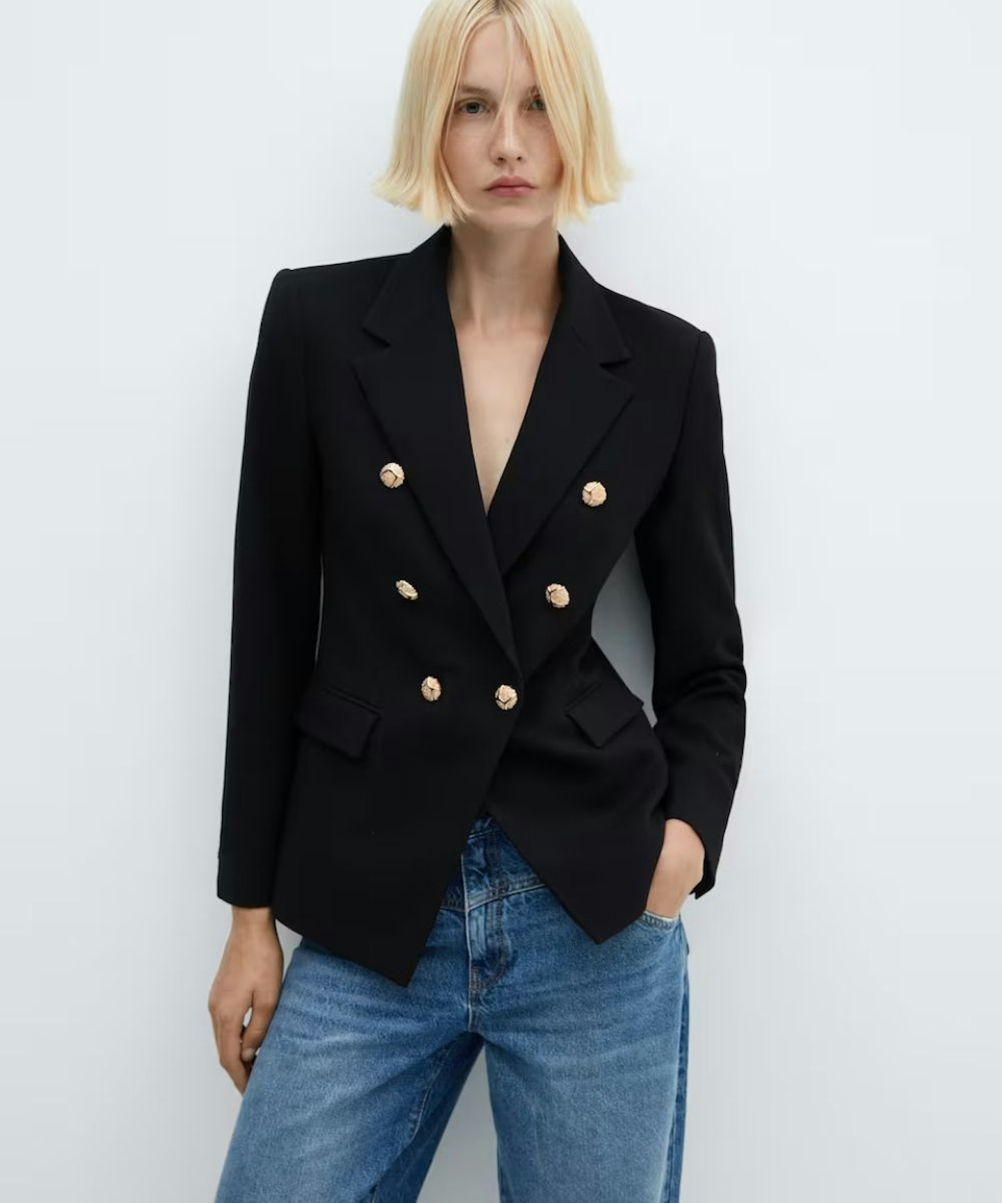 Mango Double-Breasted Blazer