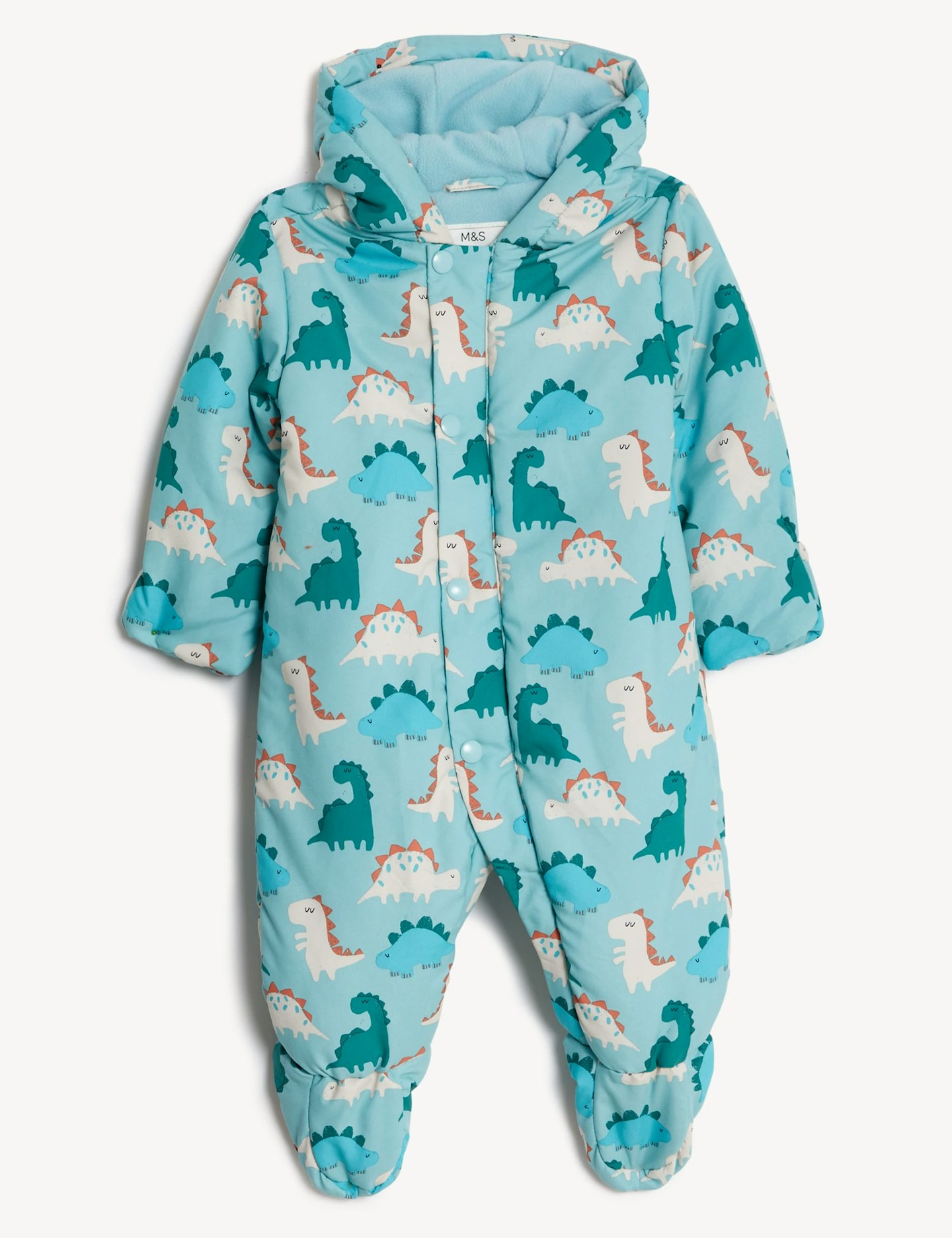 M&S Collection Hooded Dinosaur Print Snowsuit (0-3 Yrs)