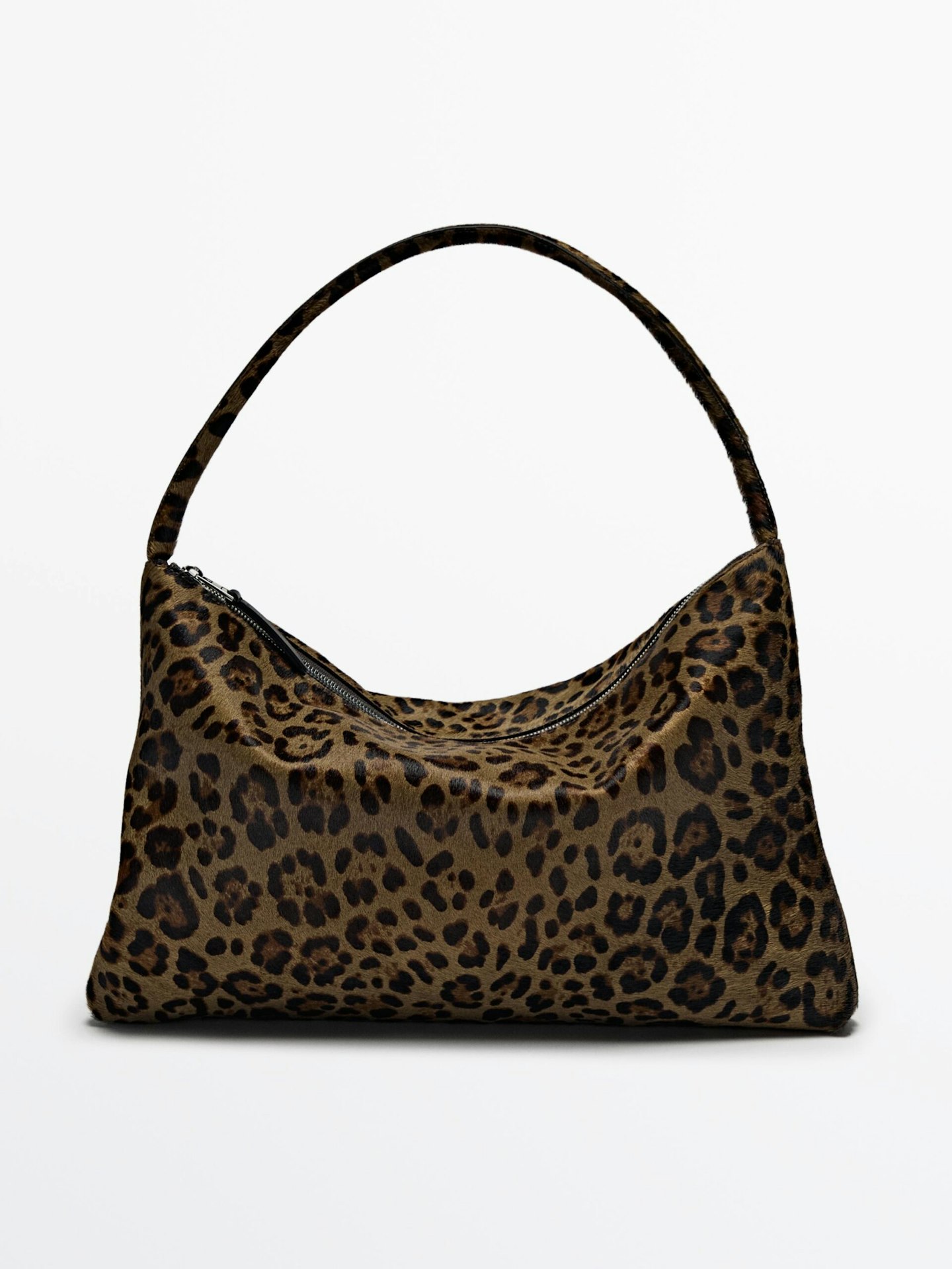 Massimo Dutti Animal Print Leather Shoulder Bag